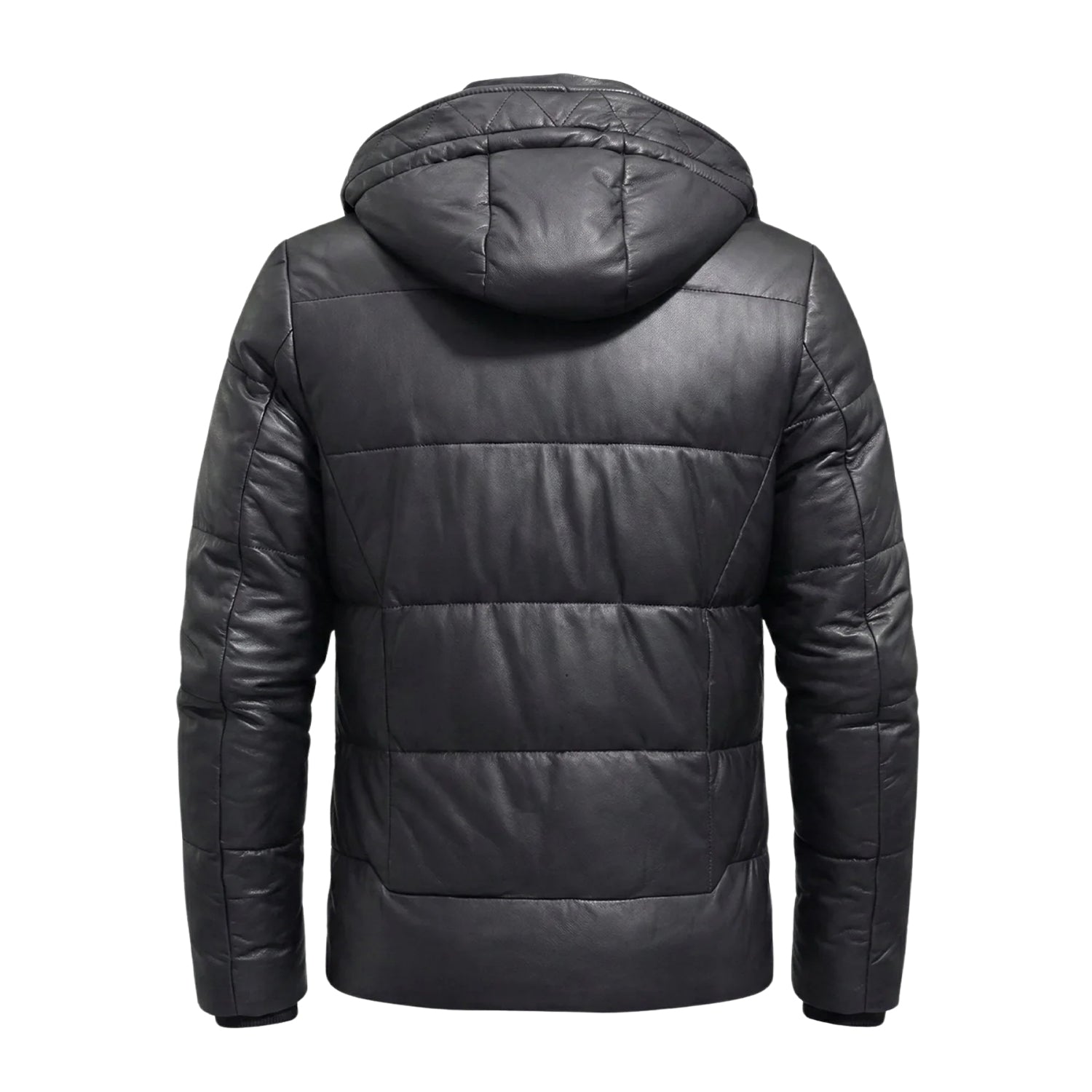 Men's Coat Baggy Fit Black Puffer Jacket (Back)