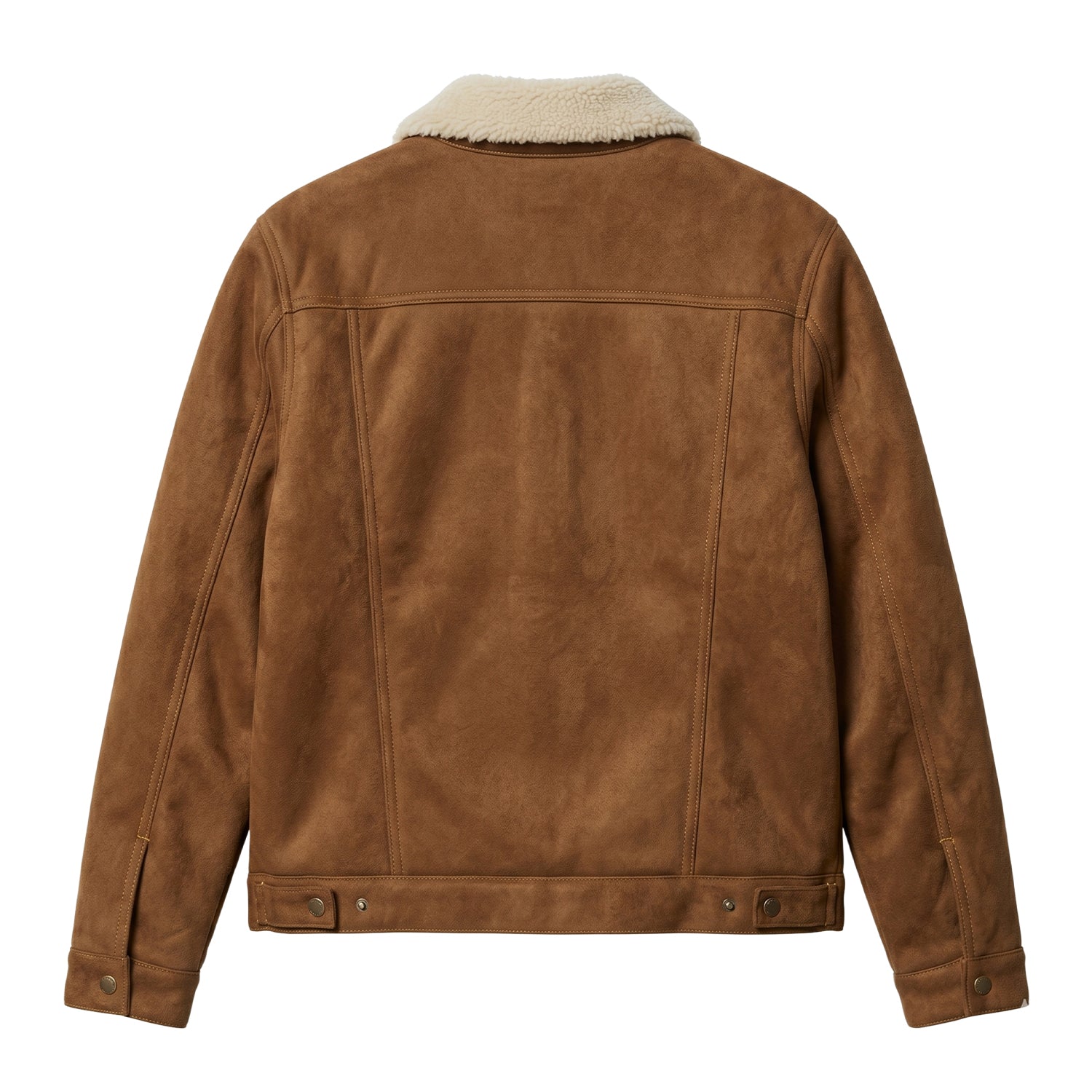Men's Coat Handmade Quality Brown Shearling Jacket (Back)