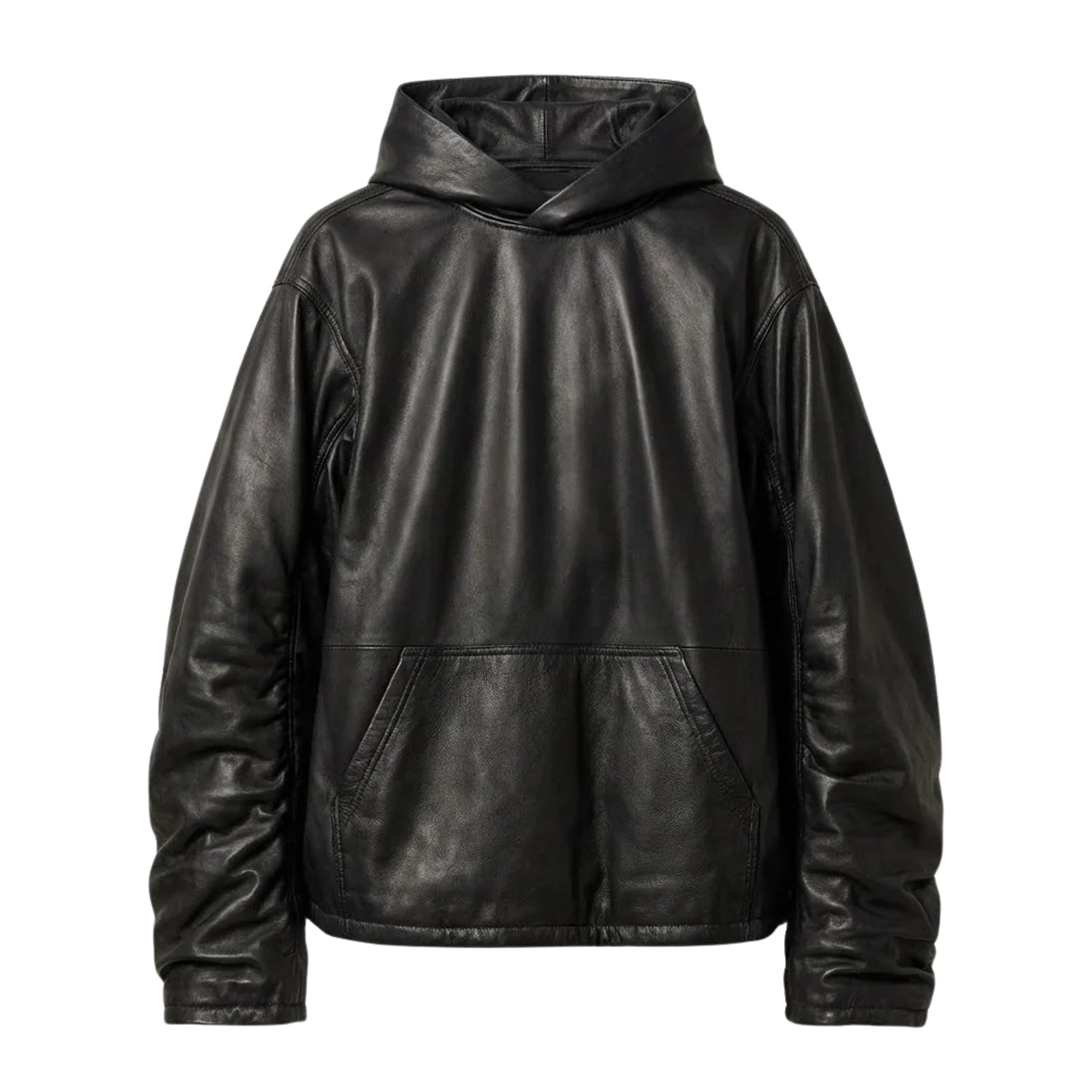 Men's Cosplay Kangaroo Pocket Leather Hoodie