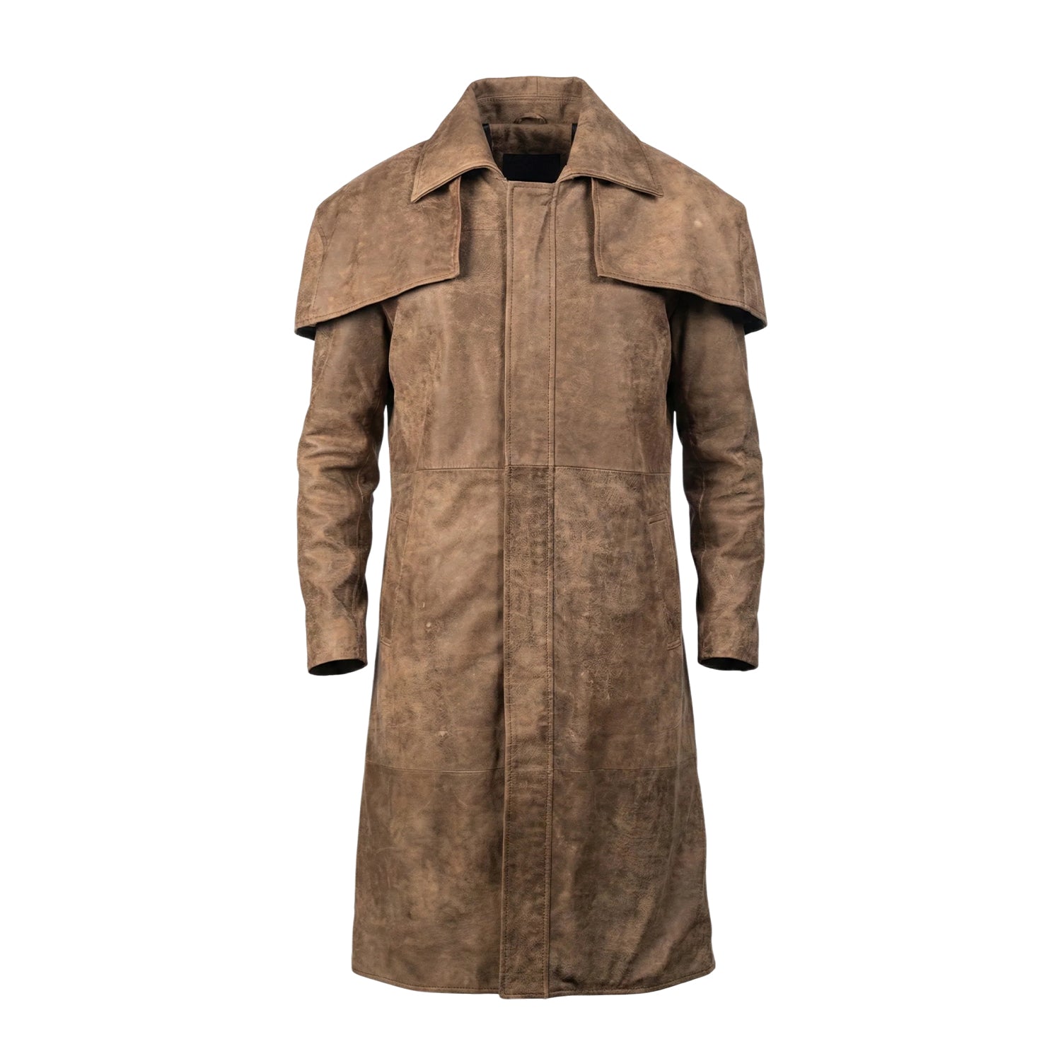 Men's Duster Vintage Finish Brown Trench Coat