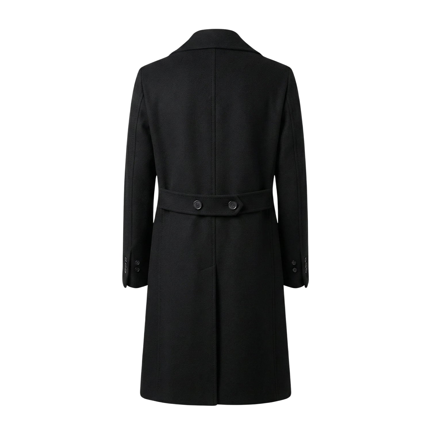 Men's Long Movie Inspired Black Trench Coat (Back)