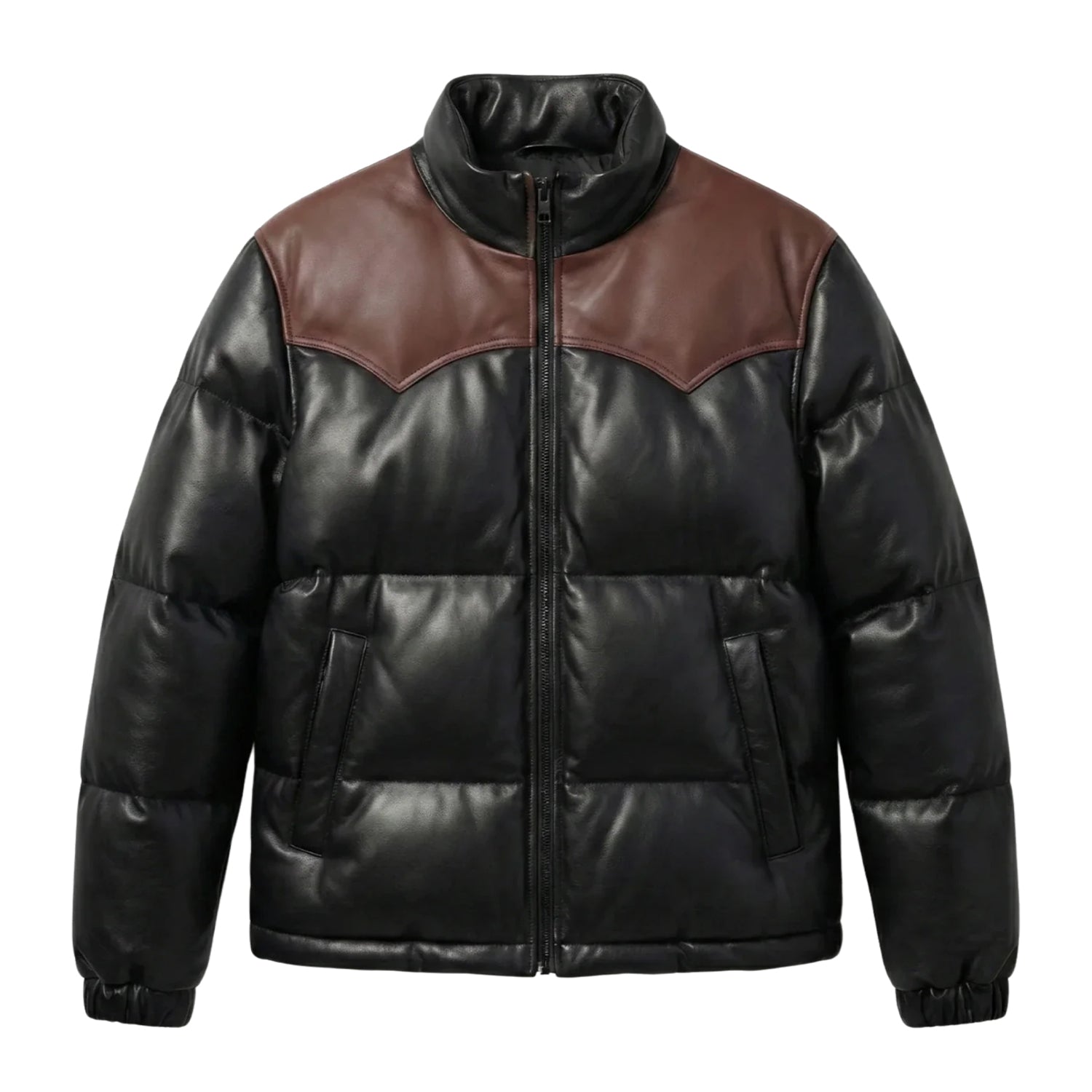 Men's Quilted 70s Style Black Puffer Jacket