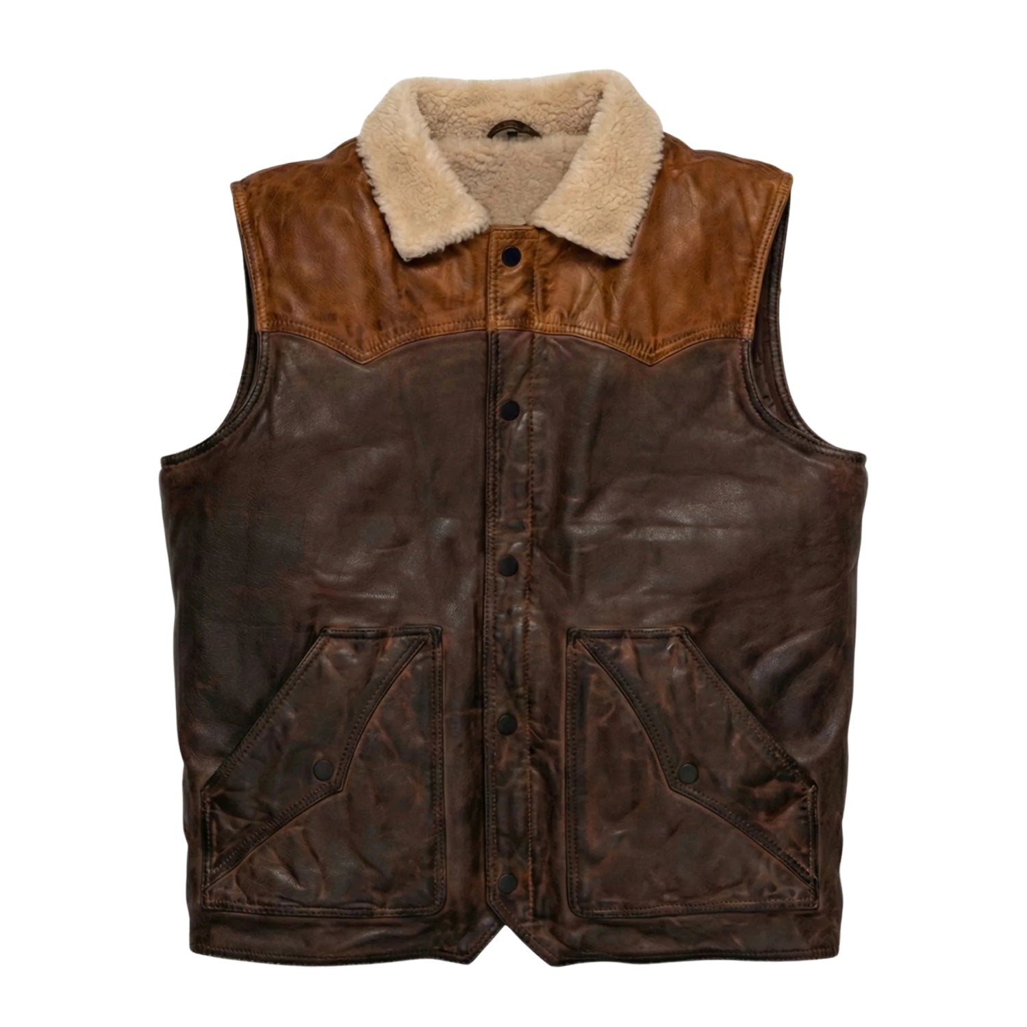 Men's Vest B3 Aviator Bomber Brown Shearling Jacket