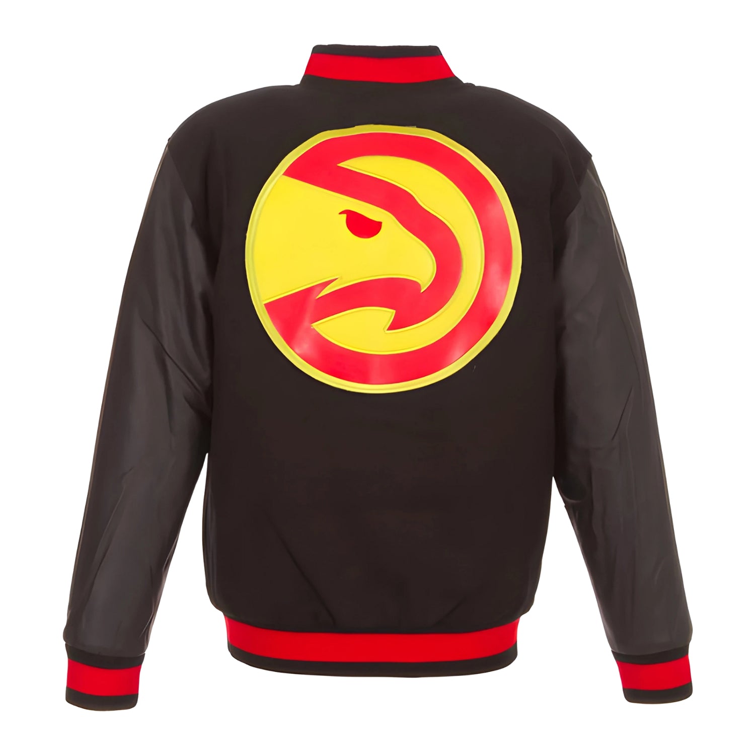 NBA Men's Atlanta Hawks Black Varsity Jacket (Back)