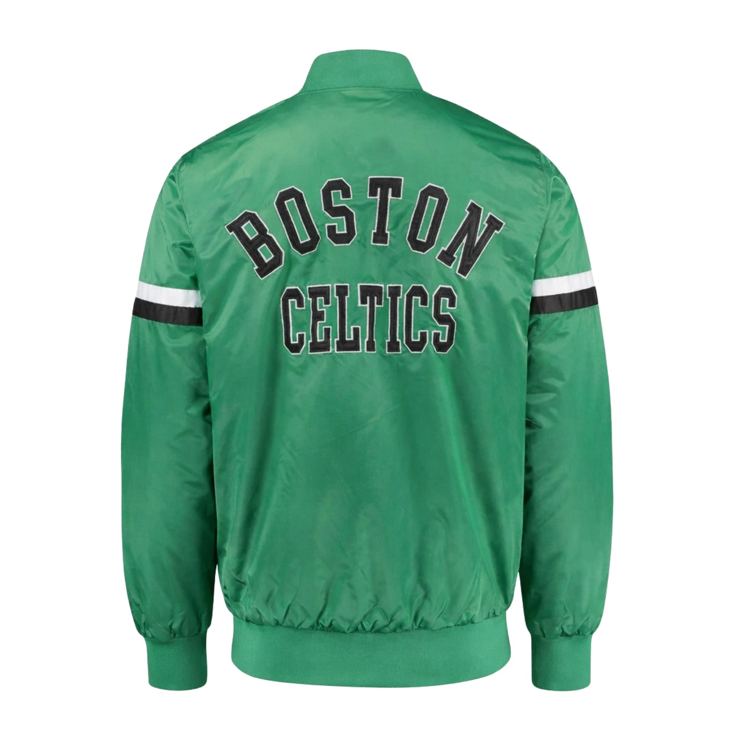 NBA Men's Boston Celtics Green Satin Varsity Jacket (Back)
