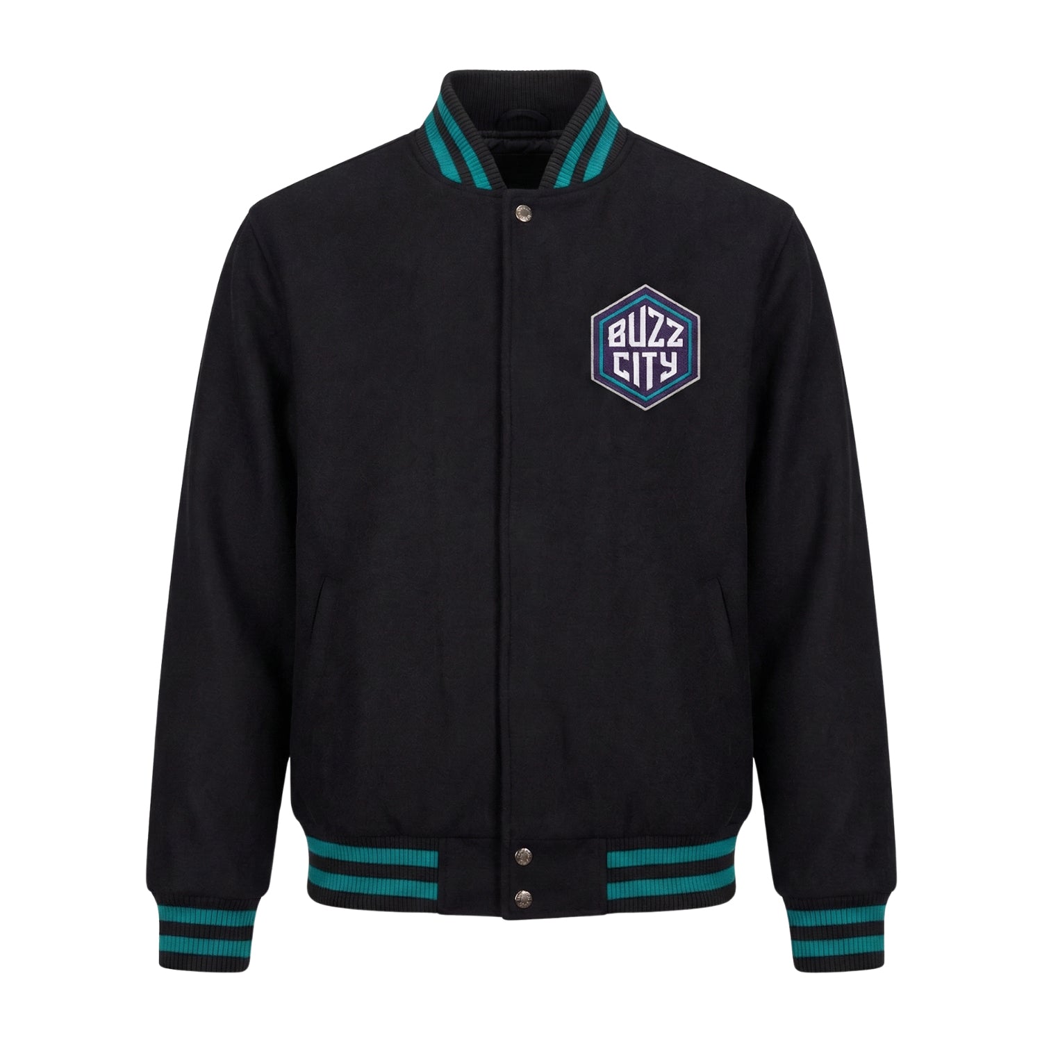 NBA Men's Charlotte Hornets Black Varsity Jacket