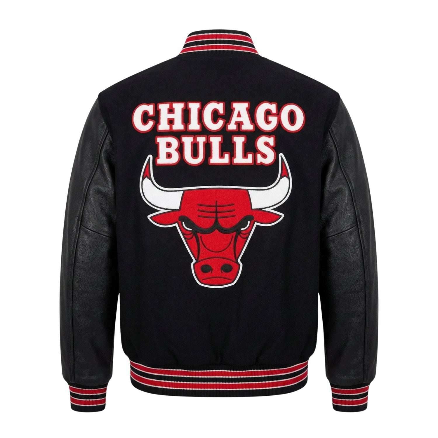 NBA Men's Chicago Bulls Black Wool Varsity Jacket (Back)