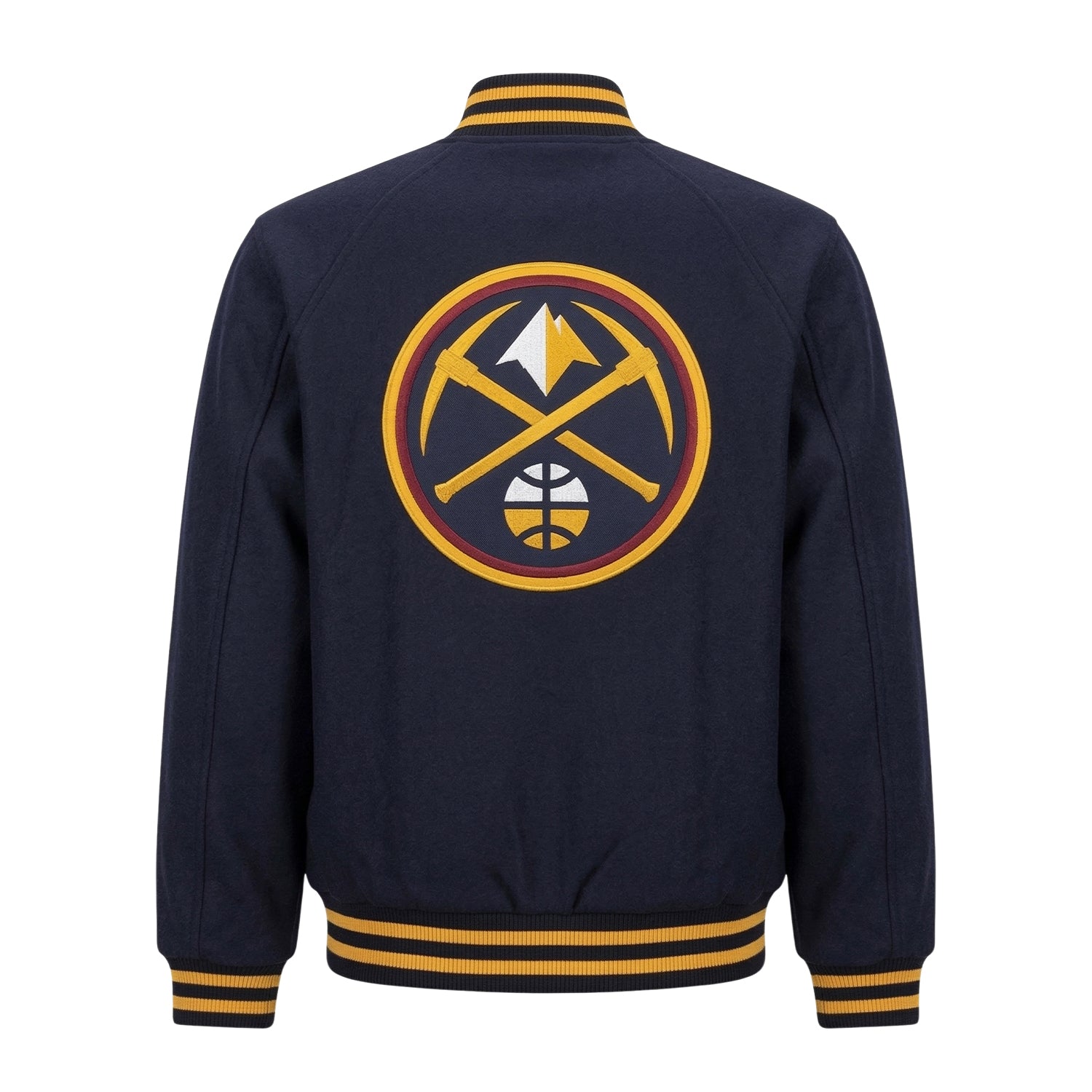 NBA Men's Denver Nuggets Navy Blue Varsity Jacket (Back)