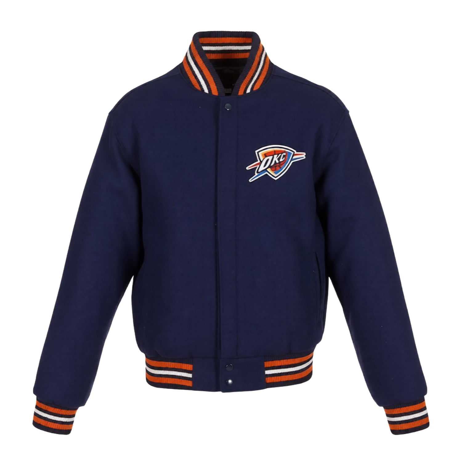 NBA Men's Oklahoma City Thunder Navy Varsity Jacket