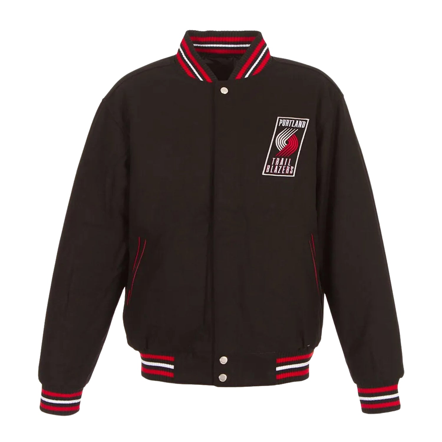 NBA Men's Portland Trail Blazers Black Varsity Jacket