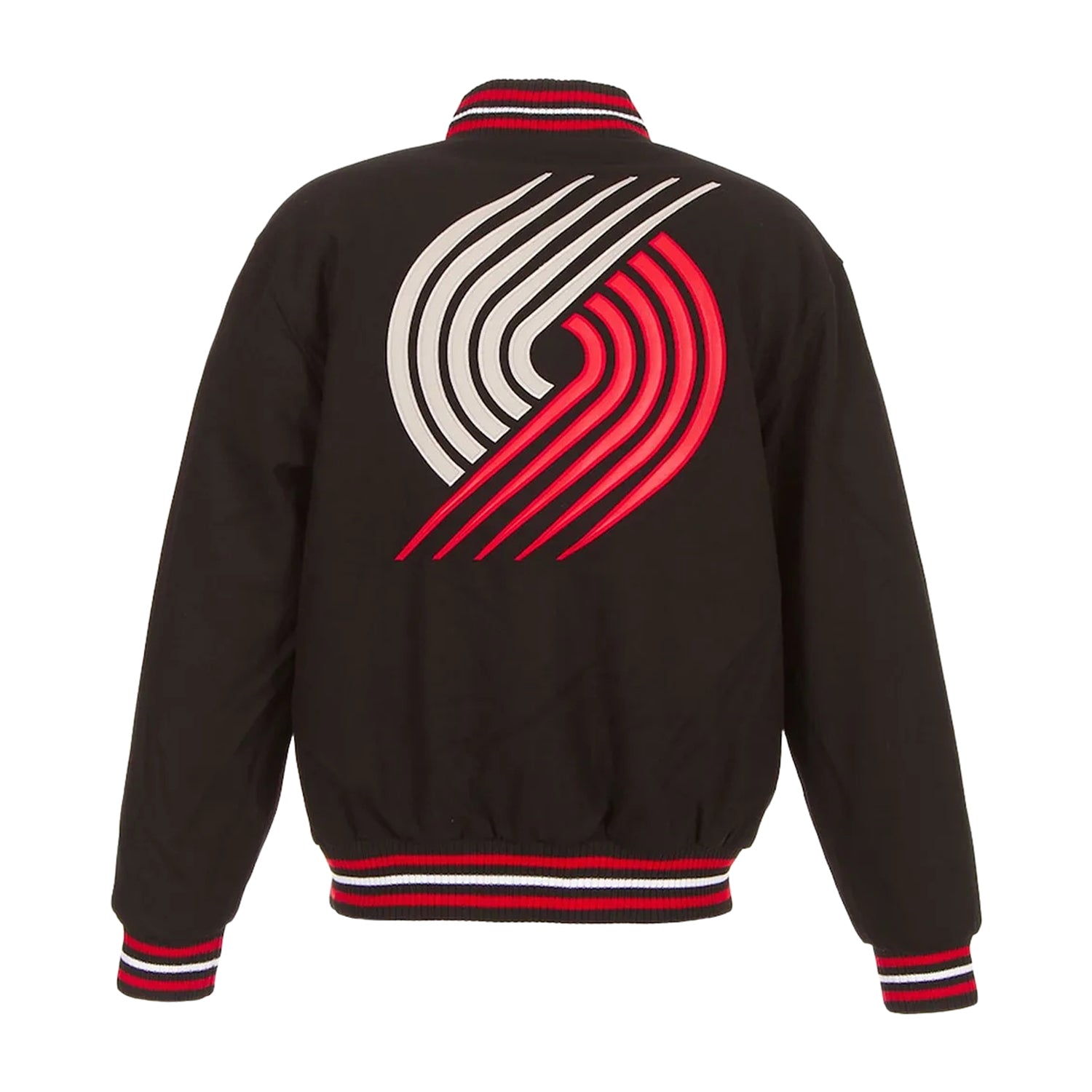NBA Men's Portland Trail Blazers Black Varsity Jacket (Back)
