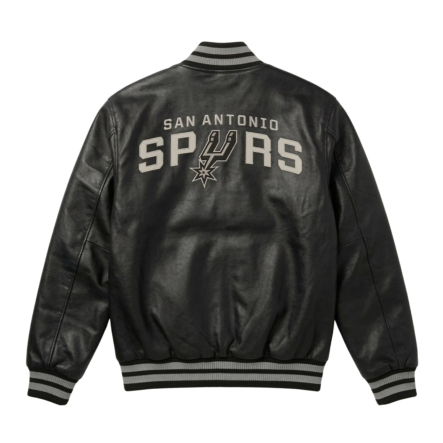 NBA Men's San Antonio Spurs Black Varsity Jacket (Back)