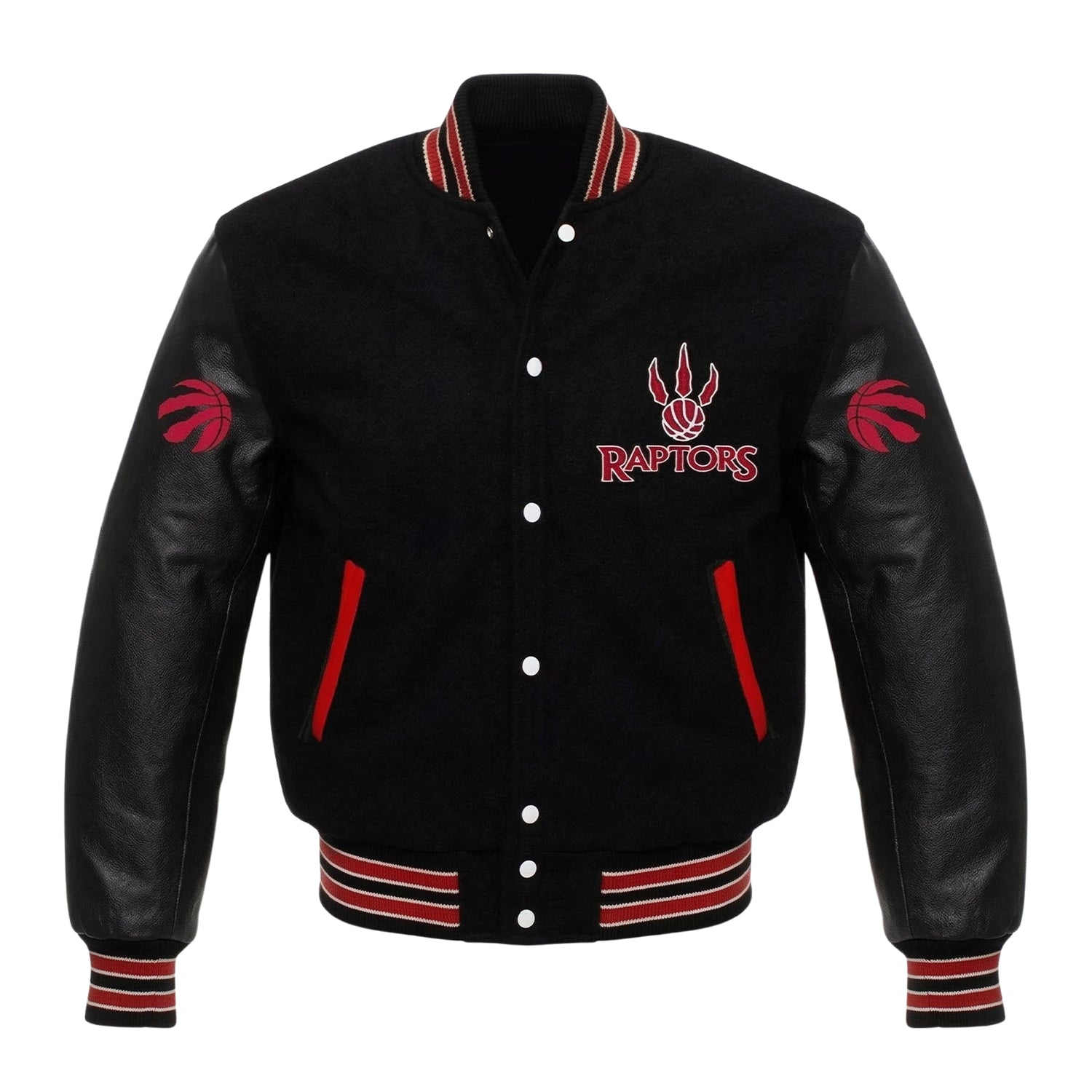 NBA Men's Toronto Raptors Black Wool Varsity Jacket