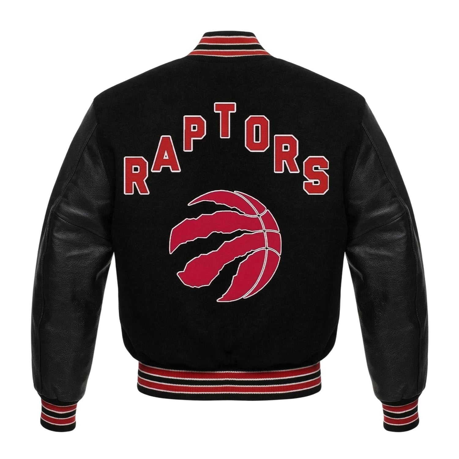 NBA Men's Toronto Raptors Black Wool Varsity Jacket (Back)