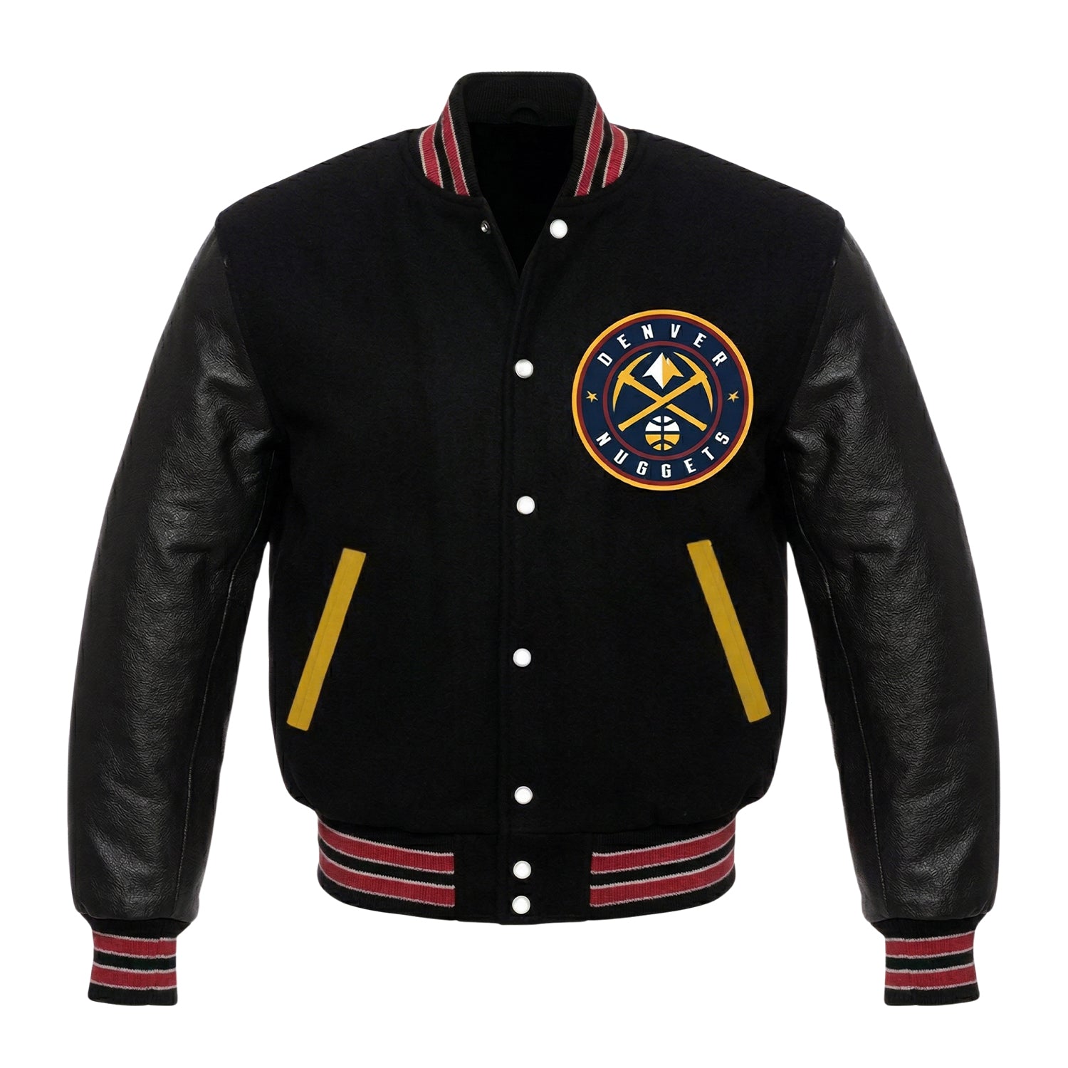 NBA Women's Denver Nuggets Black Varsity Jacket