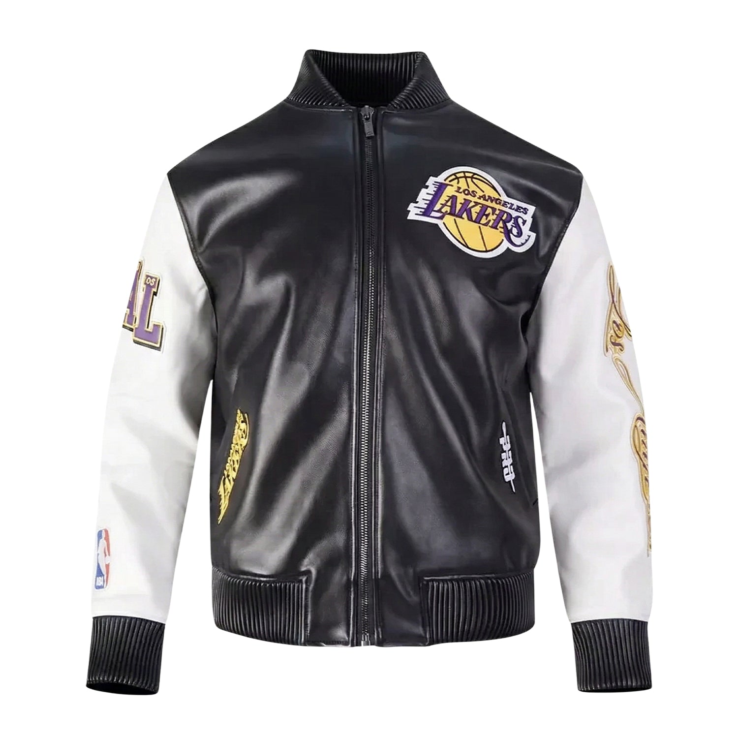 NBA Women's Los Angeles Lakers Black & White Varsity Jacket