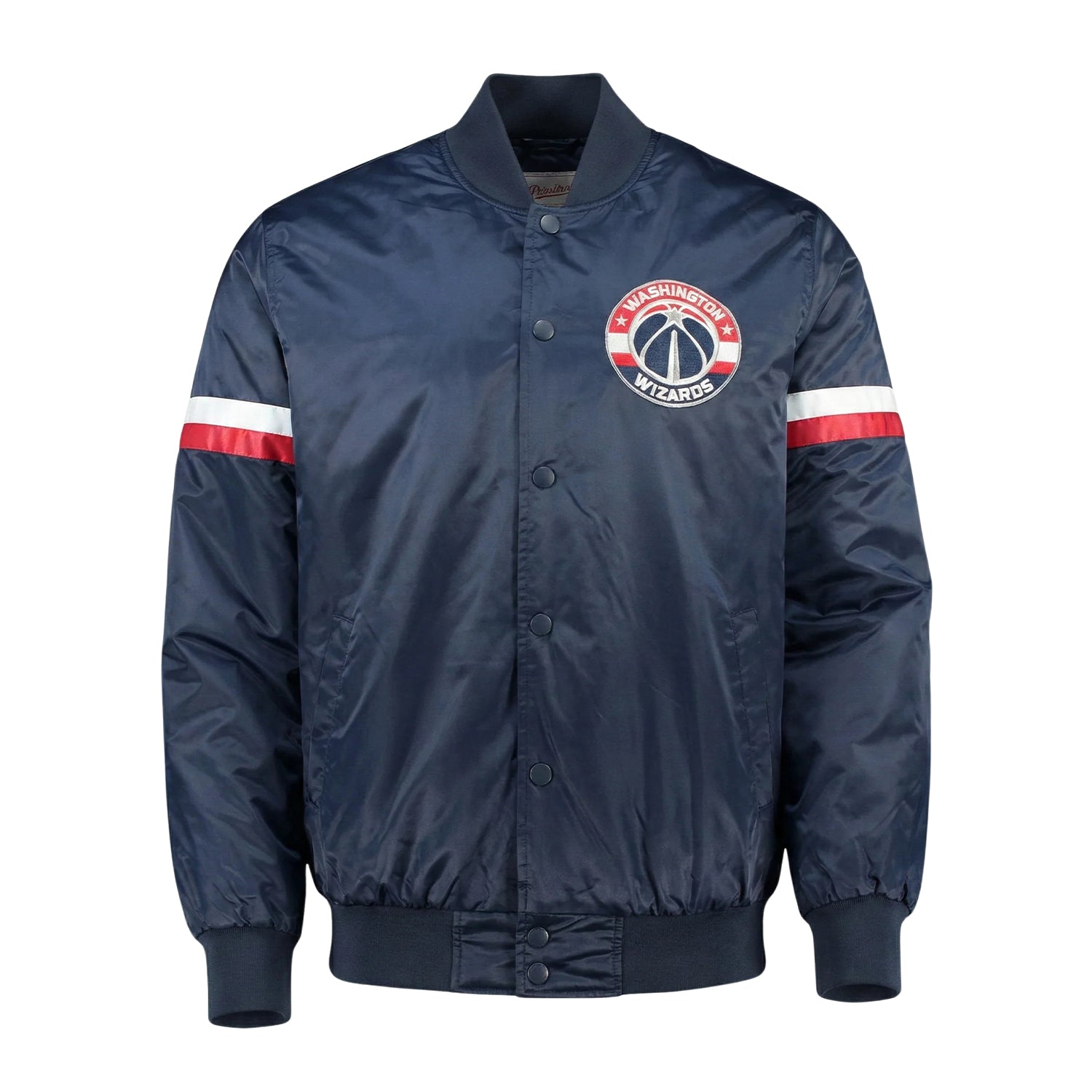 NBA Women's Washington Wizards Navy Blue Satin Varsity Jacket