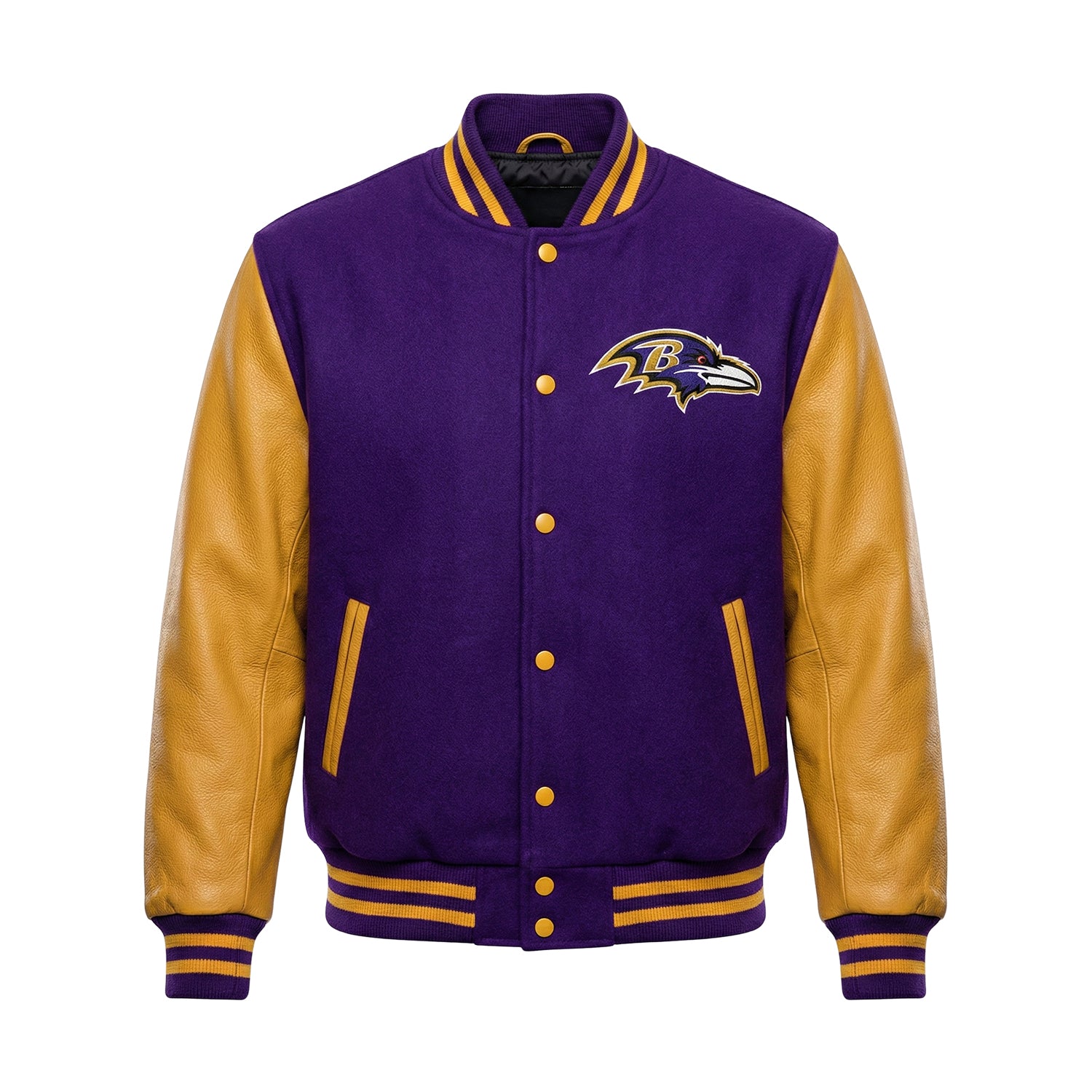 NFL Men's Baltimore Ravens Purple & Bronze Varsity Jacket