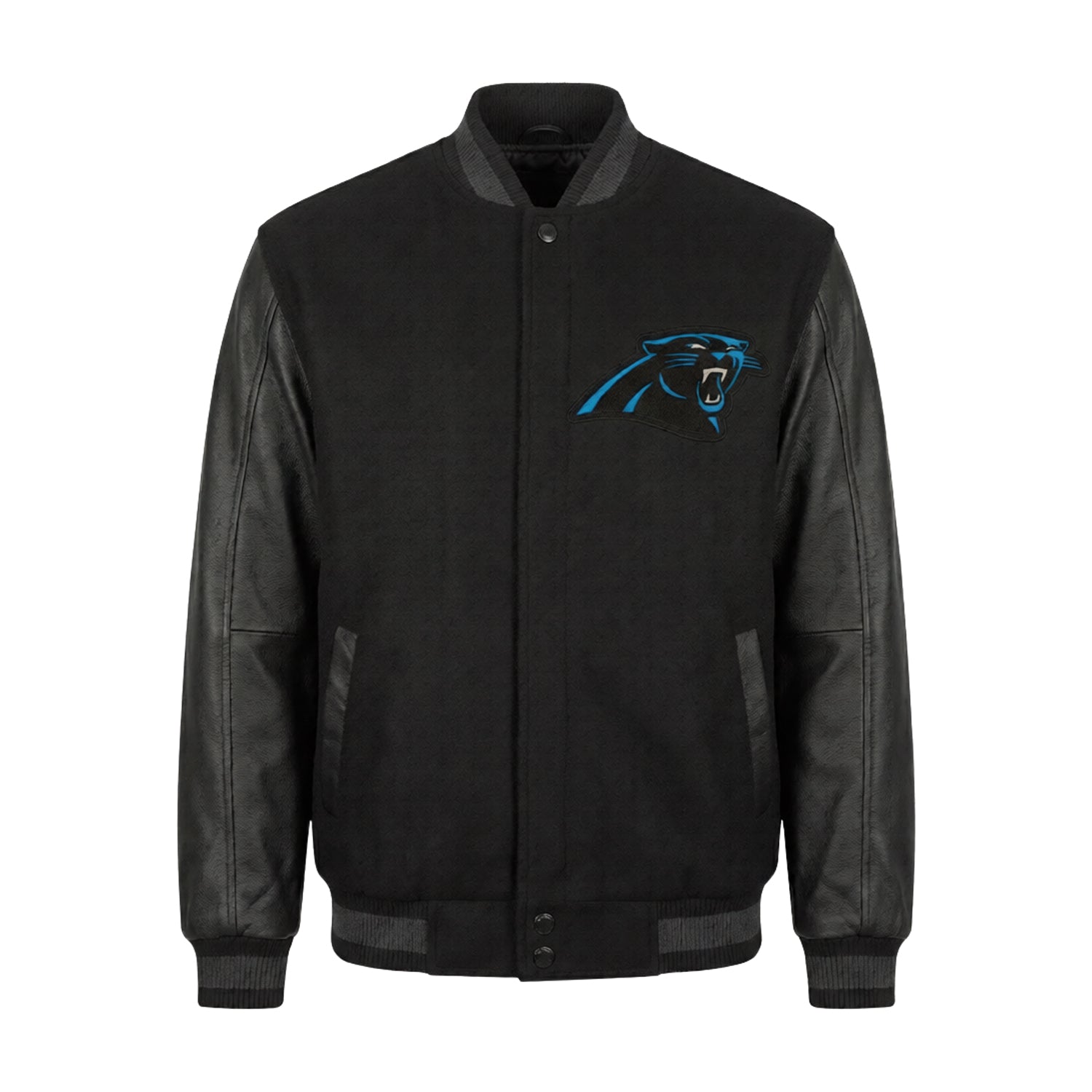 NFL Men's Carolina Panthers Black Varsity Jacket