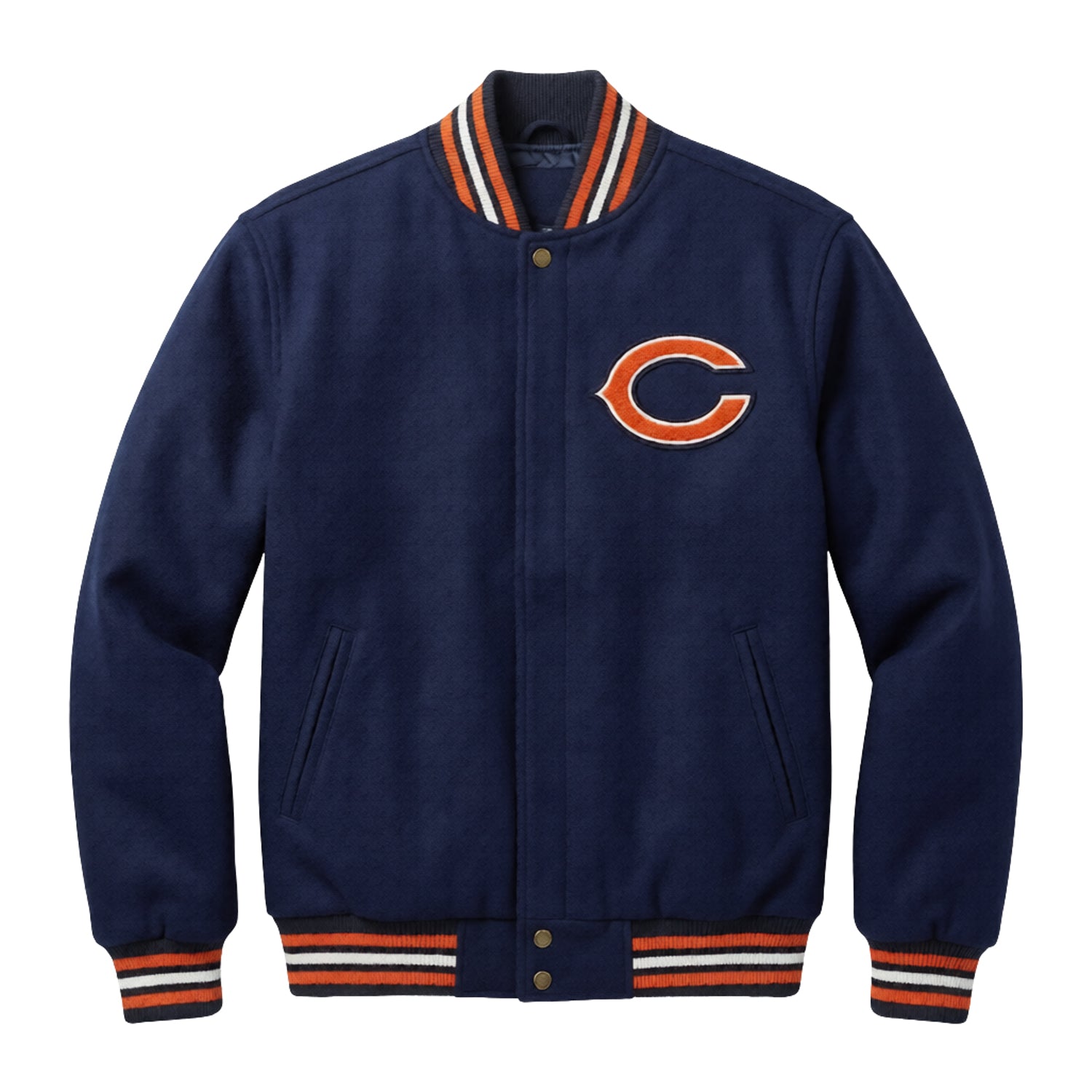 NFL Men's Chicago Bears Navy Blue Varsity Jacket