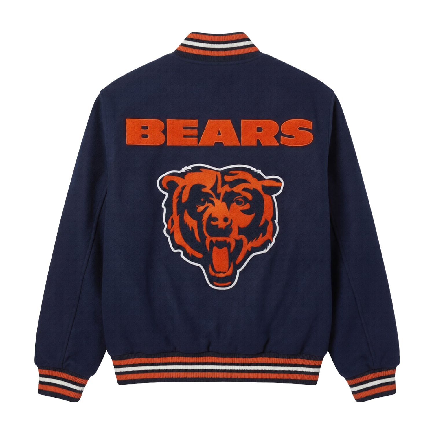 NFL Men's Chicago Bears Navy Blue Varsity Jacket (Back)