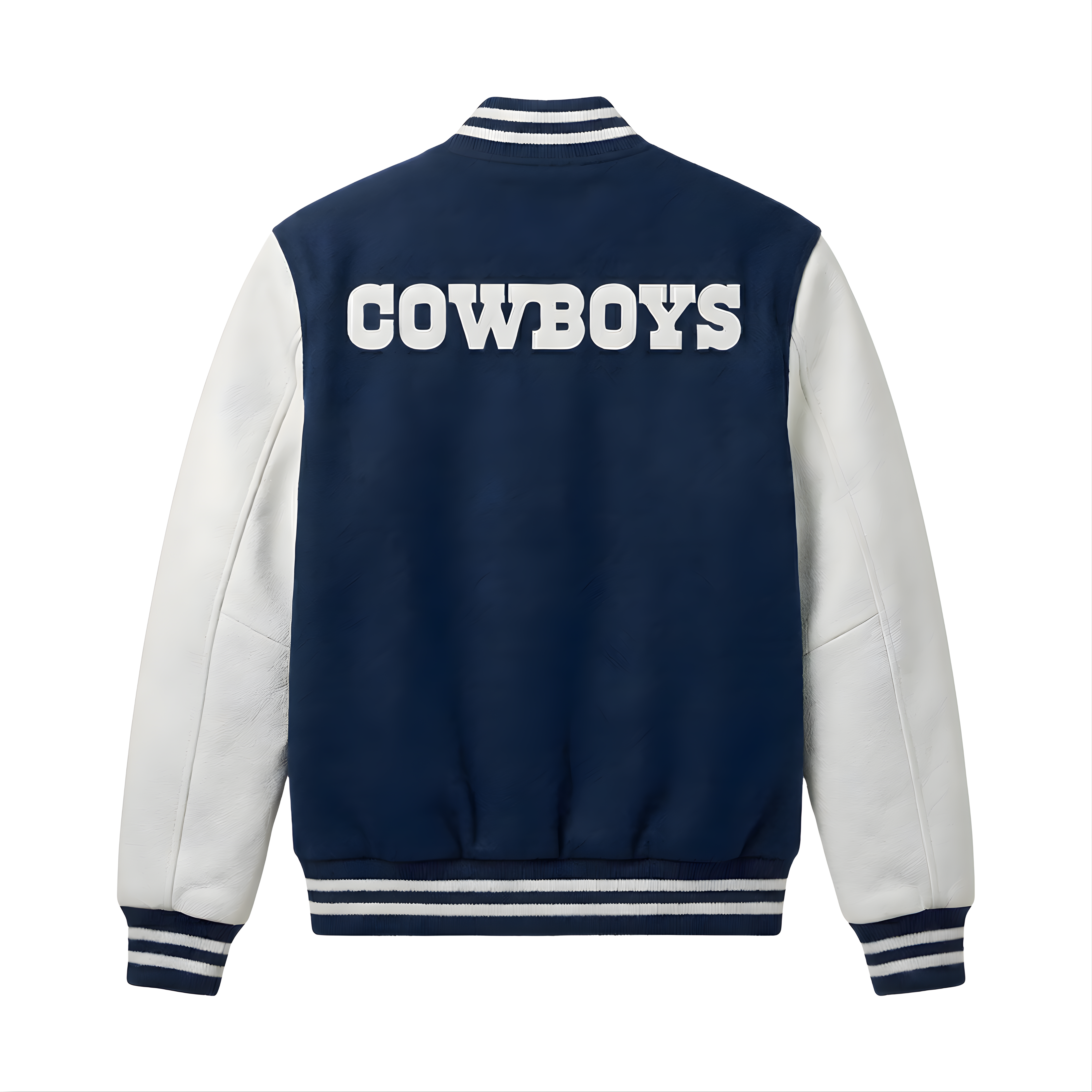 NFL Men's Dallas Cowboys Blue and White Varsity Jacket (Back)