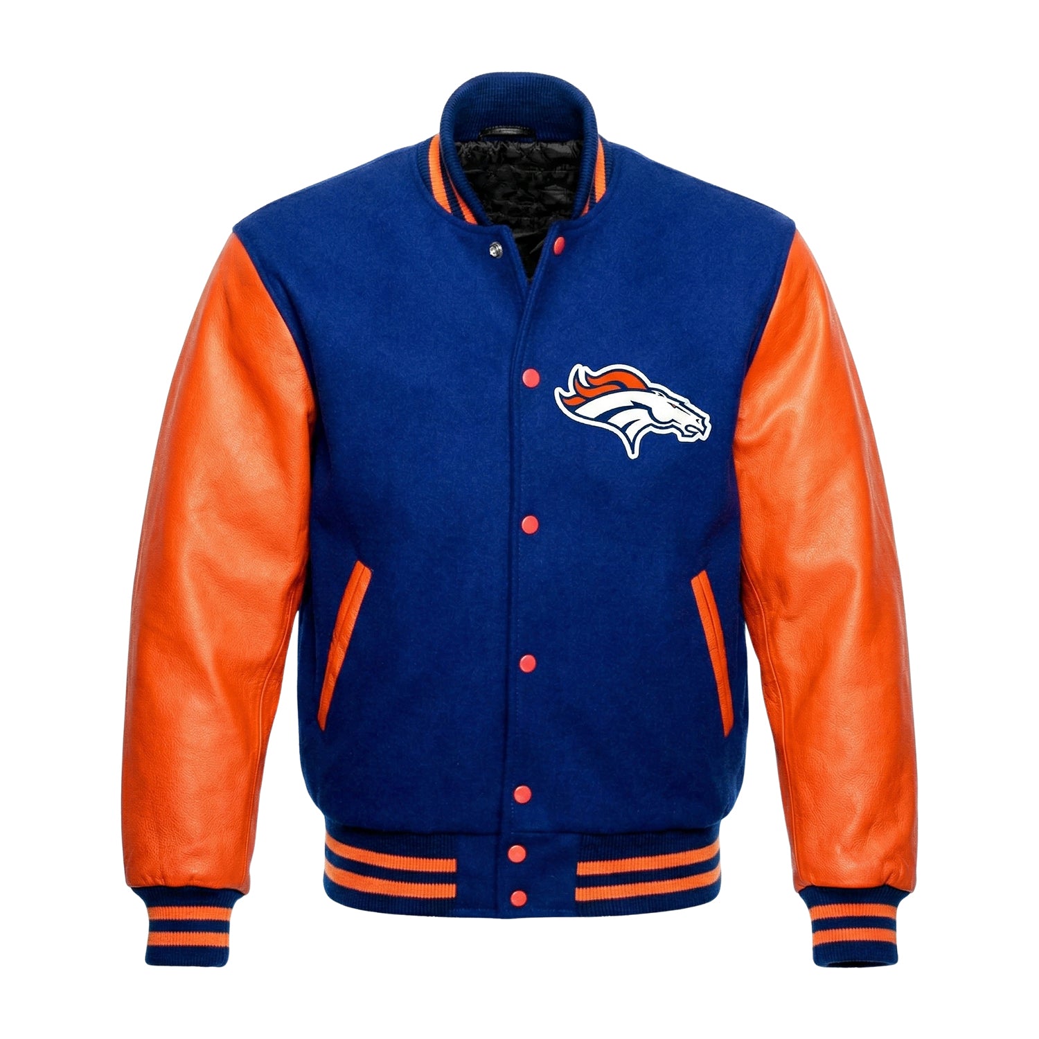 NFL Men's Denver Broncos Blue & Orange Varsity Jacket
