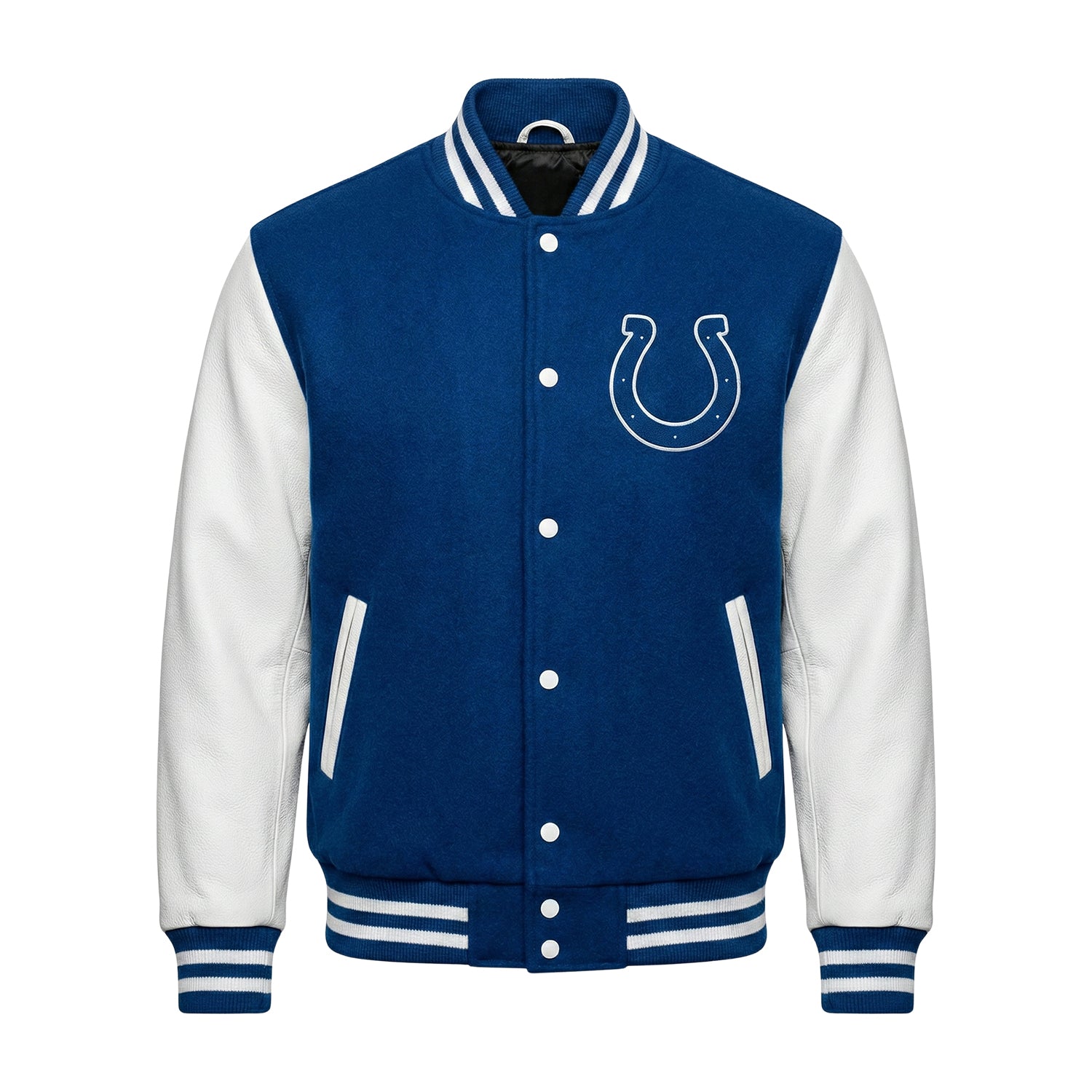 NFL Men's Indianapolis Colts Blue and White Varsity Jacket