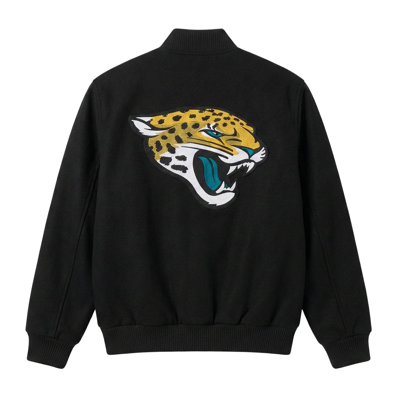 NFL Men's Jacksonville Jaguars Black Wool Varsity Jacket (Back)
