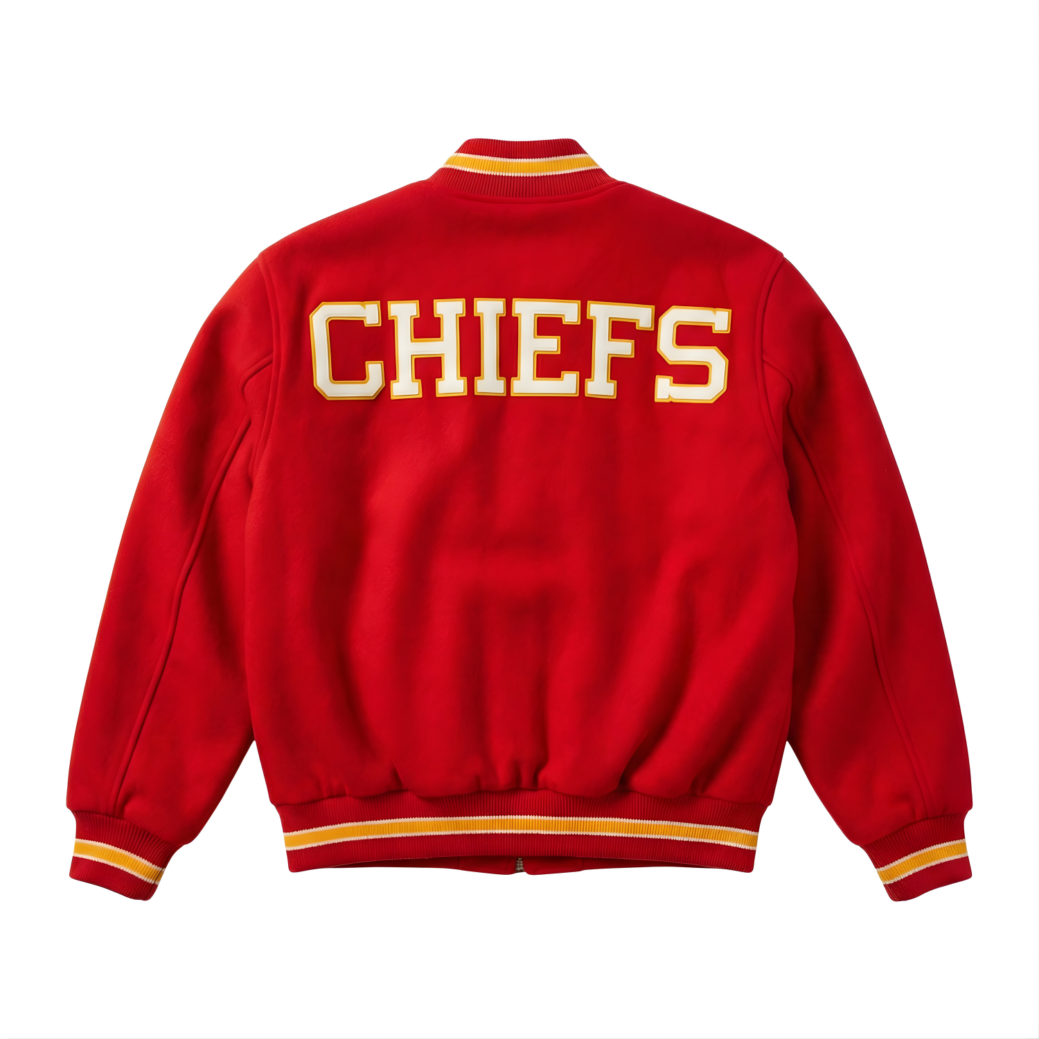 NFL Men's Kansas City Chiefs 1969 Red Wool Varsity Jacket (Back)