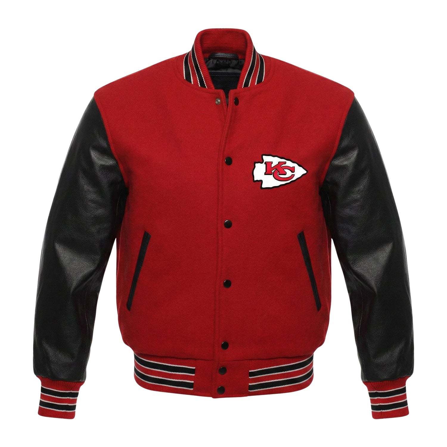 NFL Men's Kansas City Chiefs Red & Black Varsity Jacket