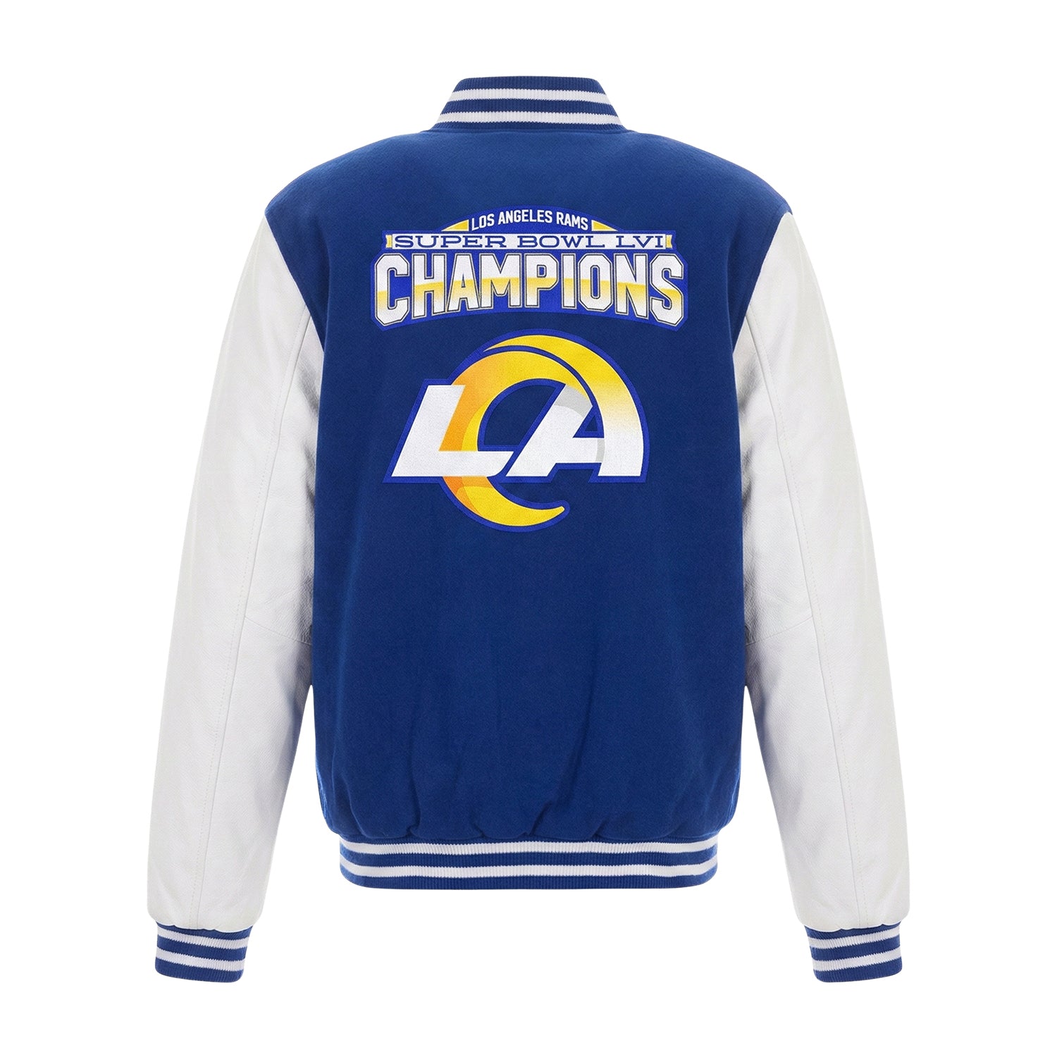 NFL Men's LA Rams Super Bowl LVI Champs Varsity Jacket (Back)