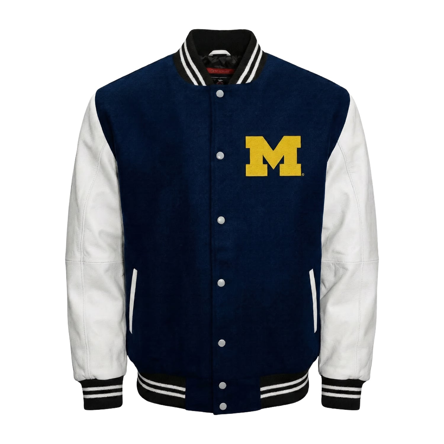 NFL Men's Michigan Wolverines Navy White Varsity Jacket