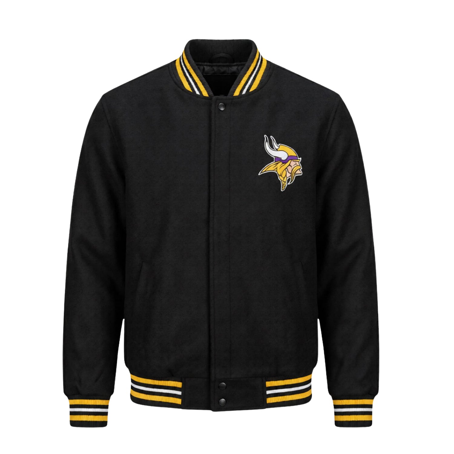 NFL Men's Minnesota Vikings Black Varsity Jacket