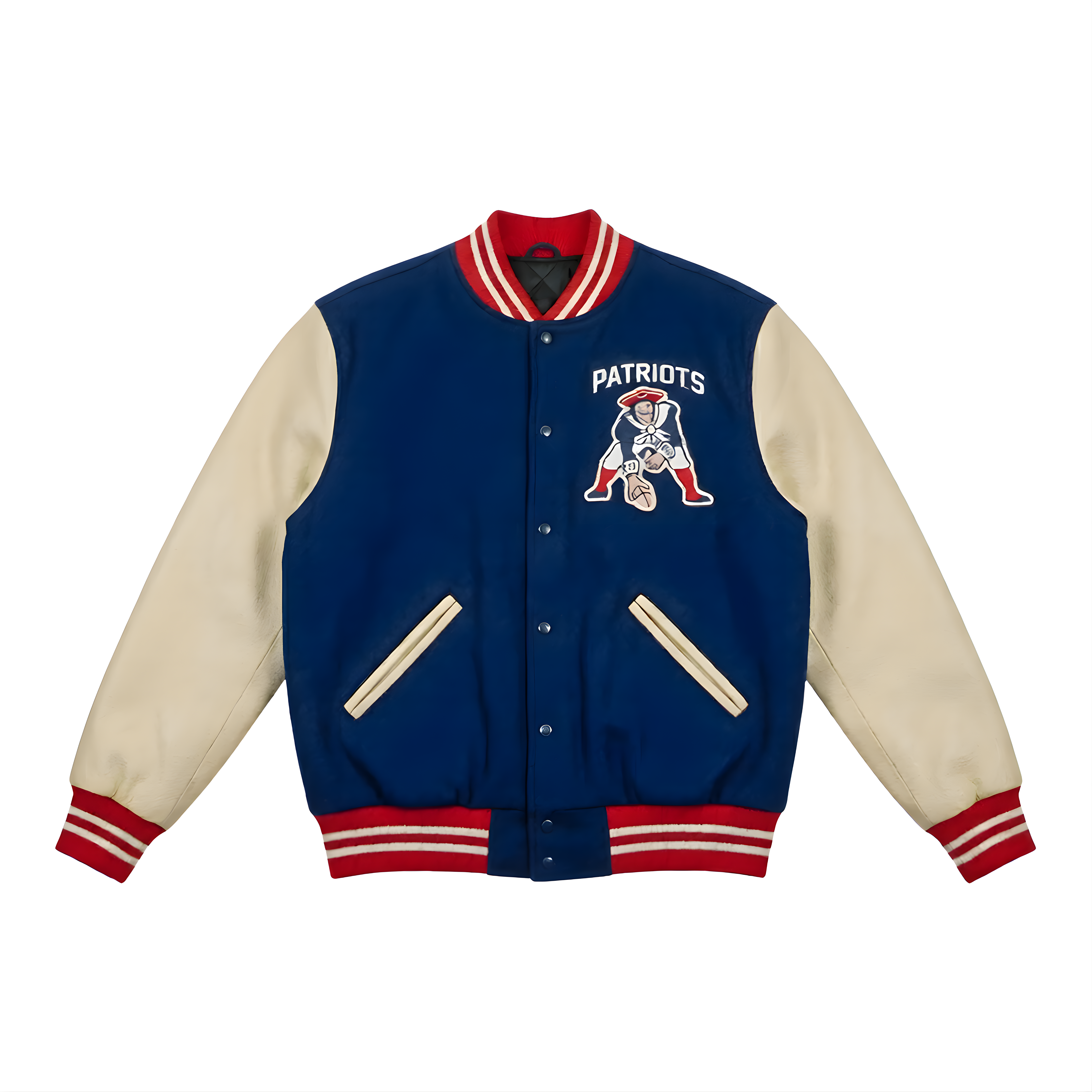 NFL Men's New England Patriots Navy Blue Varsity Jacket
