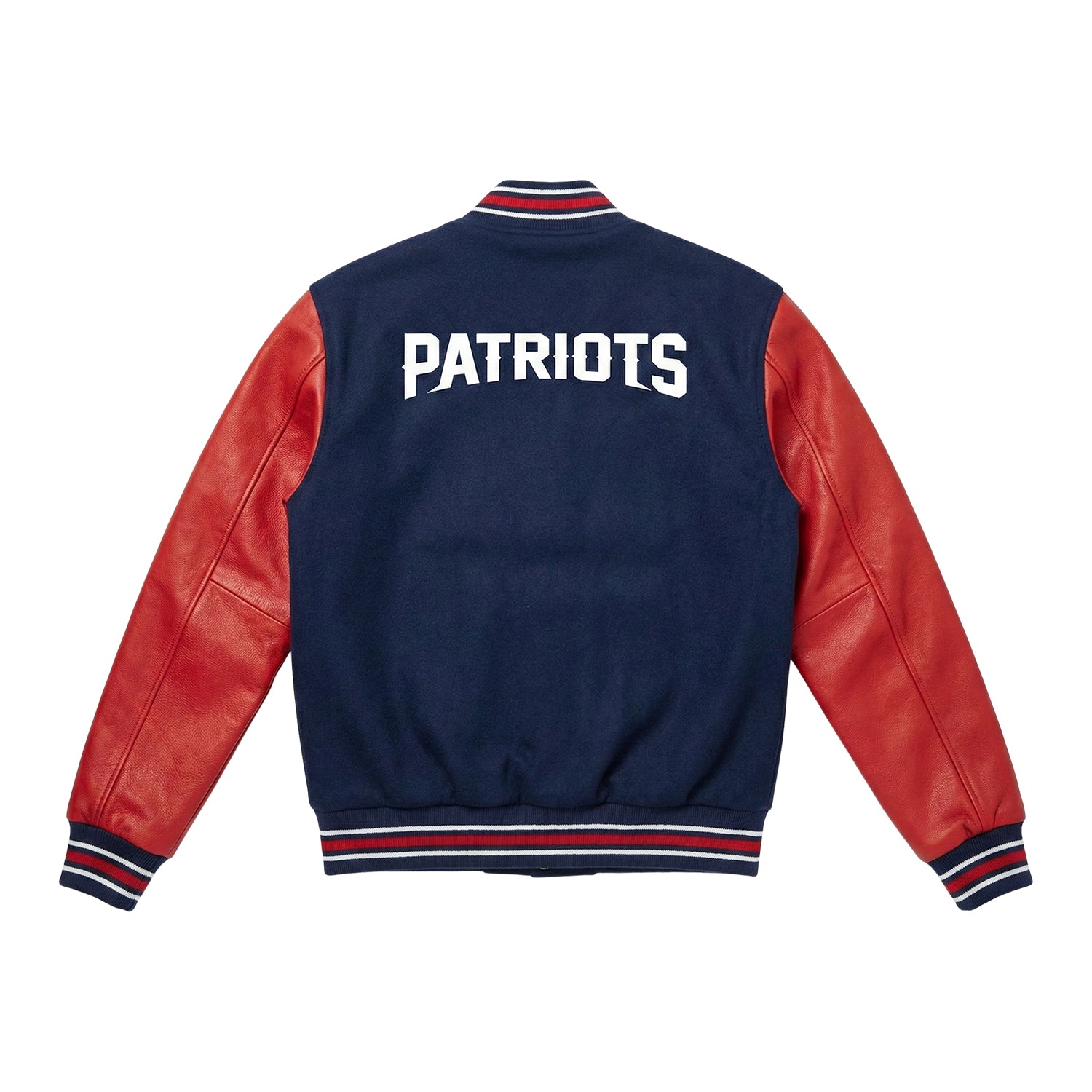 NFL Men's New England Patriots Navy Blue Varsity Jacket (Back)