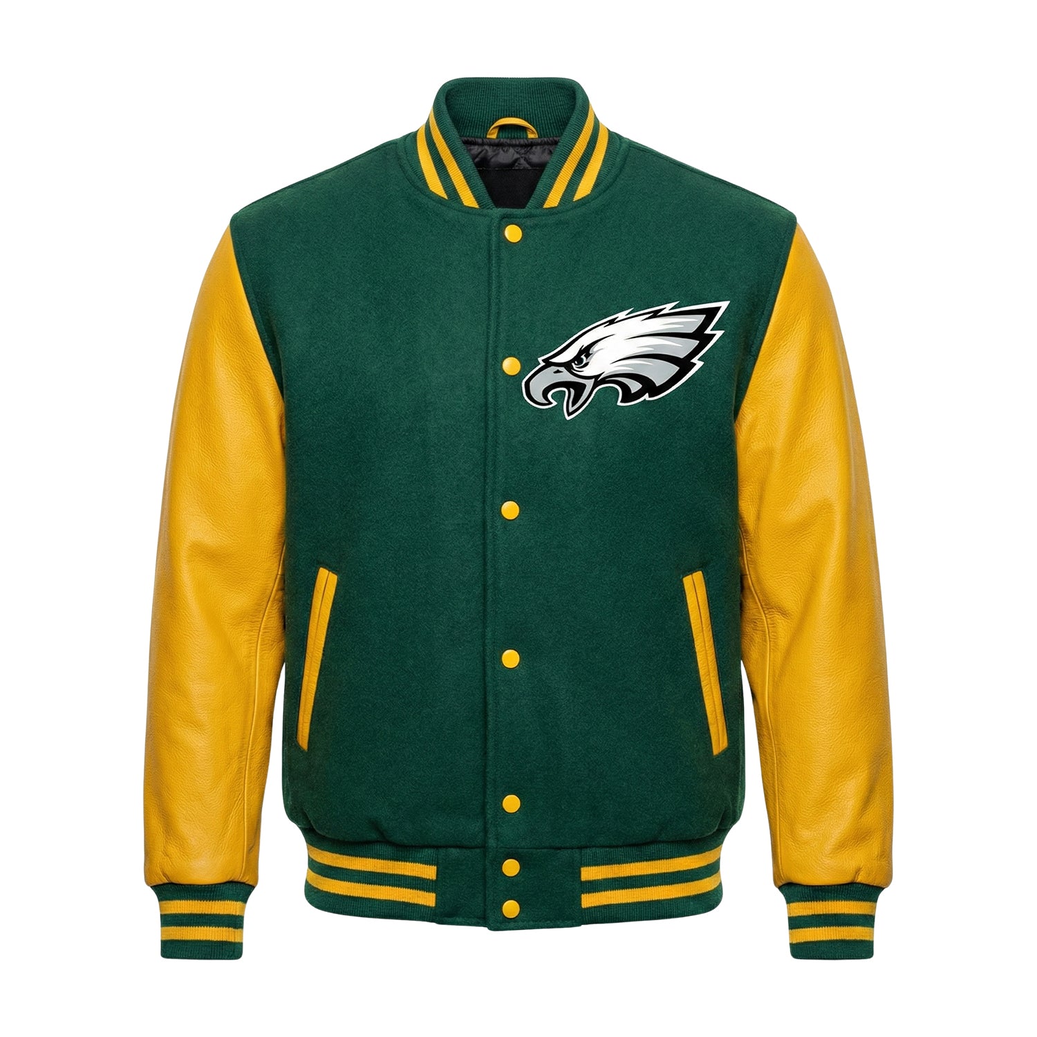NFL Men's Philadelphia Eagles Green Varsity Jacket