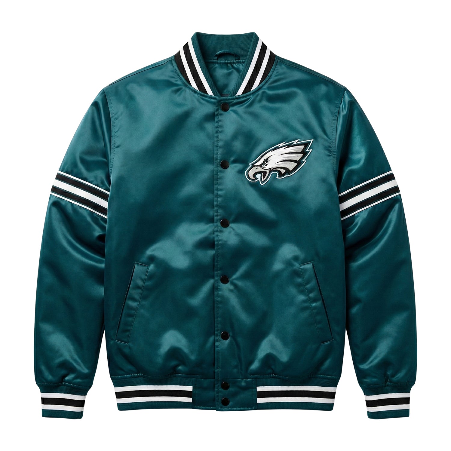 NFL Men's Philadelphia Eagles Midnight Green Varsity Jacket