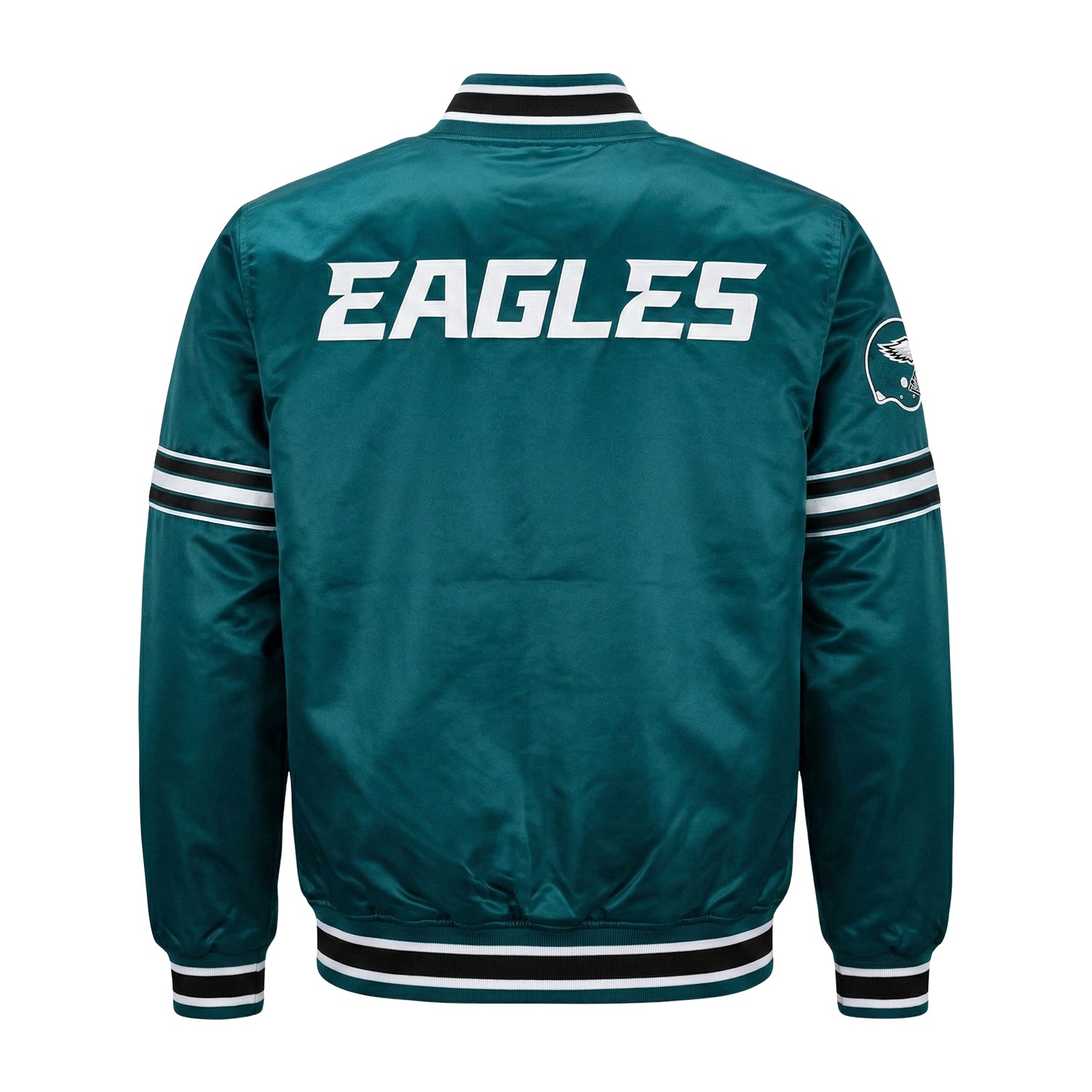 NFL Men's Philadelphia Eagles Midnight Green Varsity Jacket (Back)
