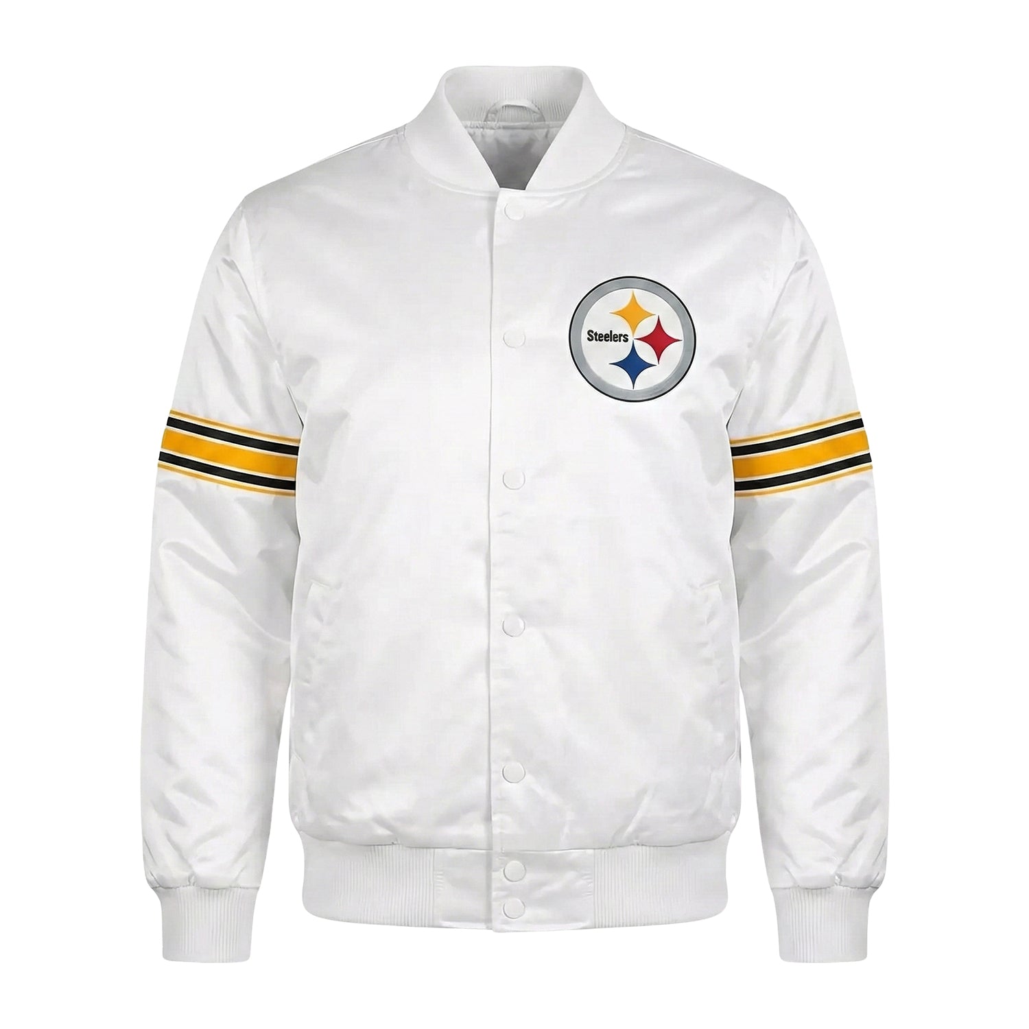 NFL Men's Pittsburgh Steelers White Varsity Jacket