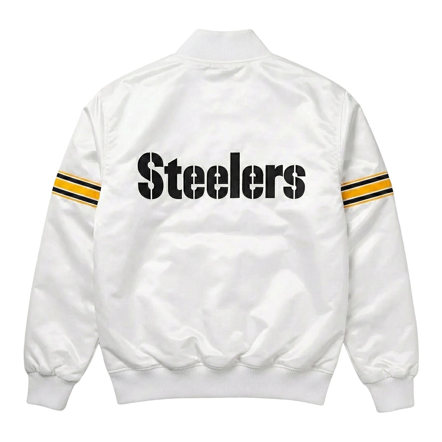 NFL Men's Pittsburgh Steelers White Varsity Jacket (Back)