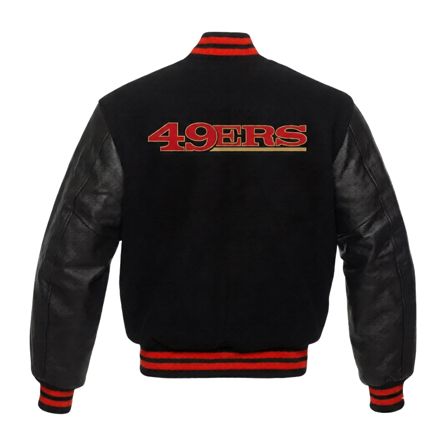 NFL Men's San Francisco 49ers Red & Black Varsity Jacket