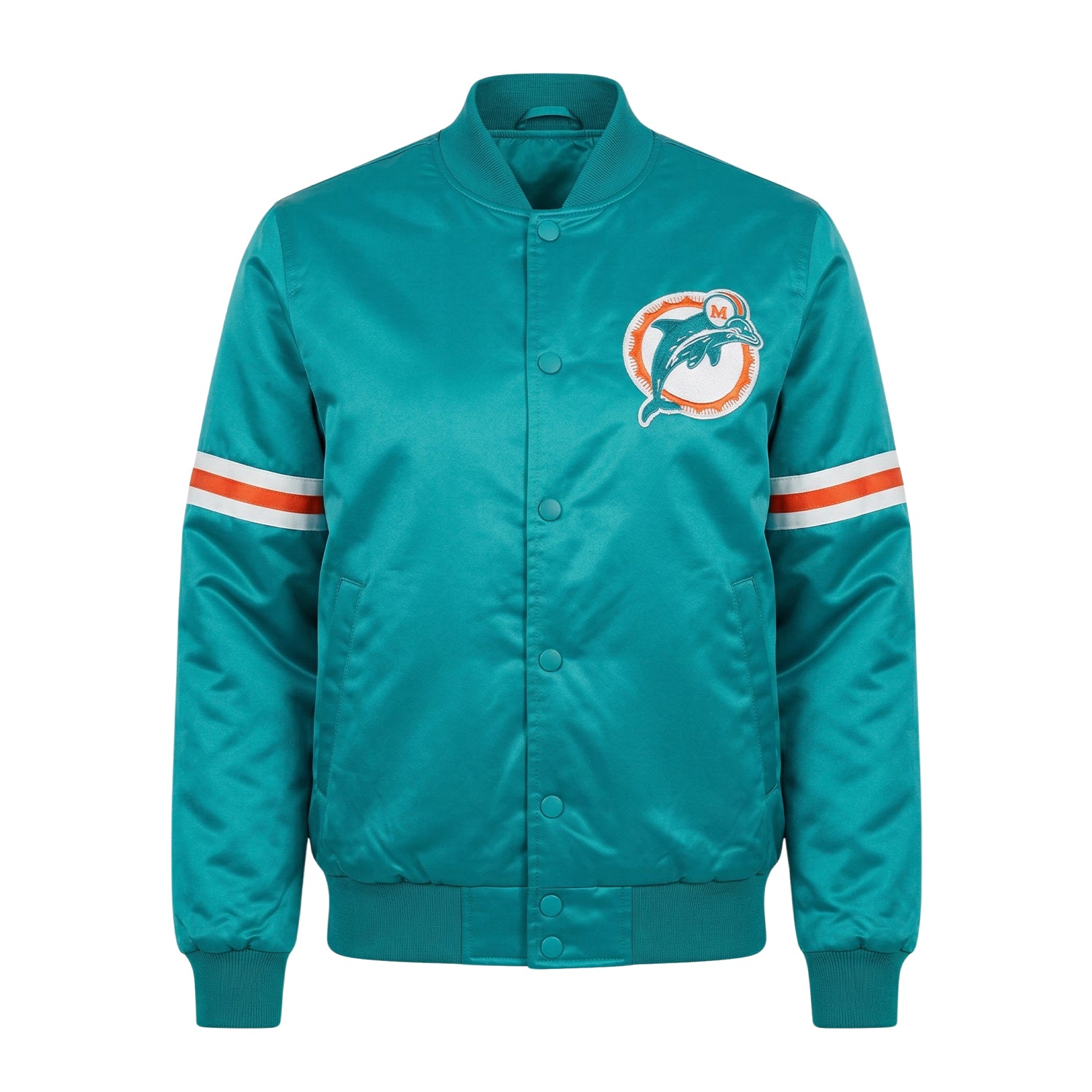 NFL Women's Miami Dolphins Turquoise Varsity Jacket