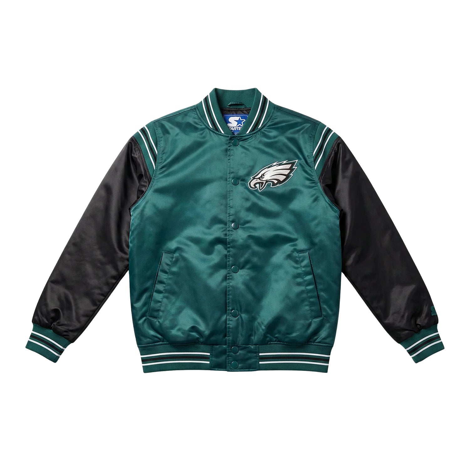 NFL Women's Philadelphia Eagles Green & Black Varsity Jacket