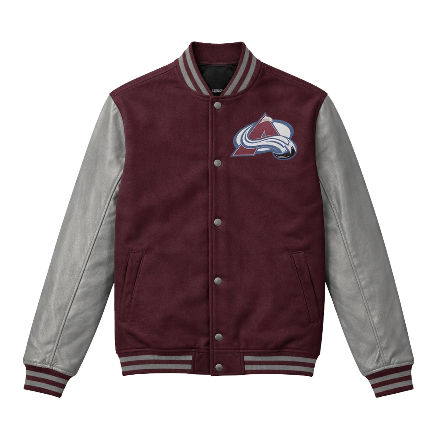 NHL Men's Colorado Avalanche Maroon and Gray Varsity Jacket