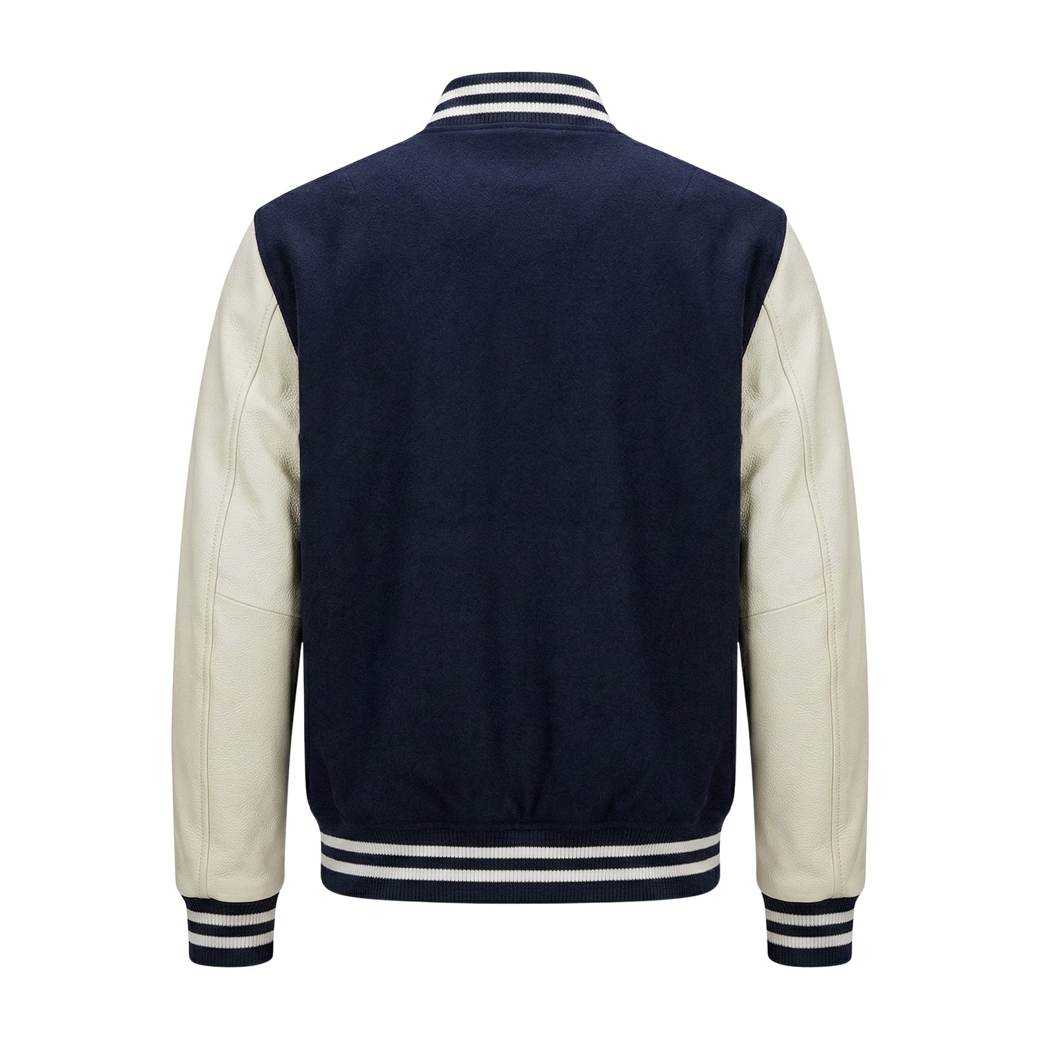 NHL Men's Columbus Blue Jackets Blue and White Varsity Jacket (Back)