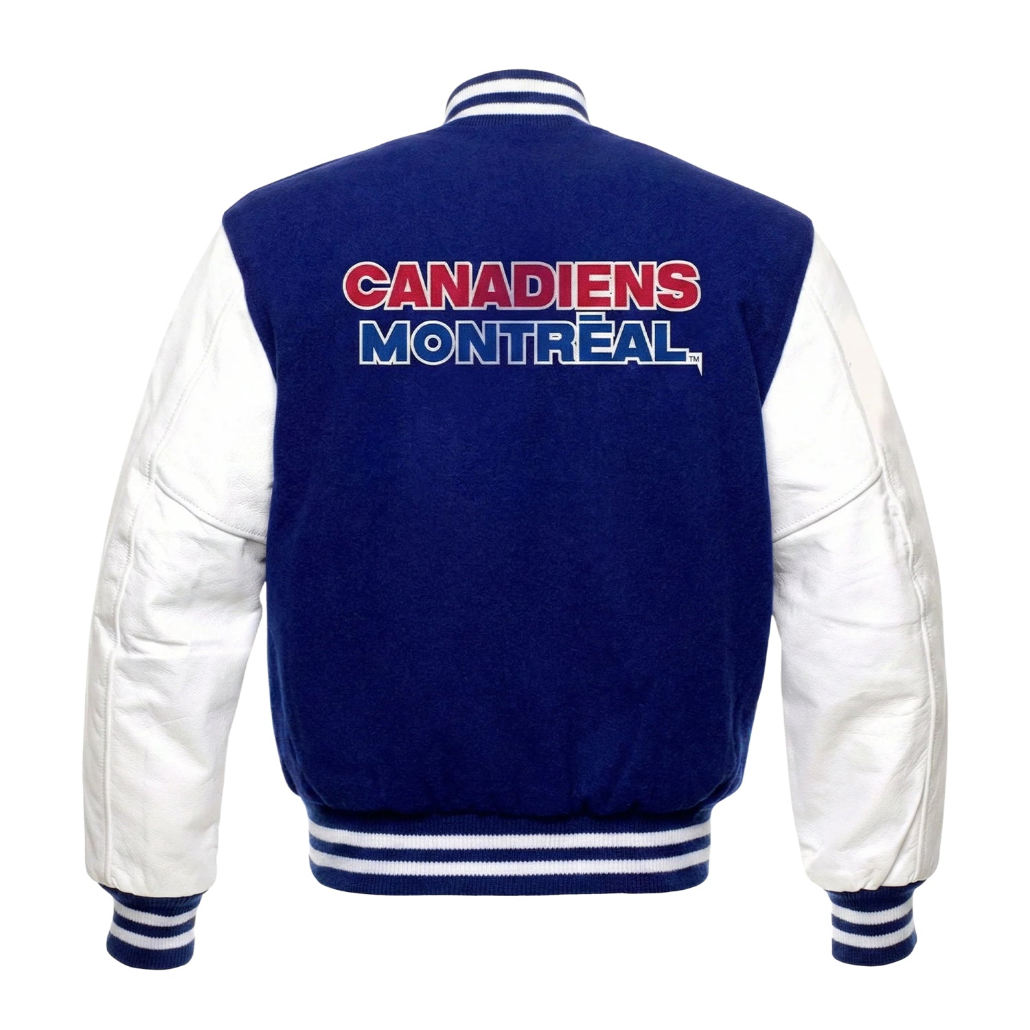 NHL Women's Montreal Canadiens Blue and white Varsity Jacket (Back)