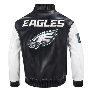 Women Philadelphia Eagles Signature Leather Varsity Jacket leather Varsity Jacket-NFL