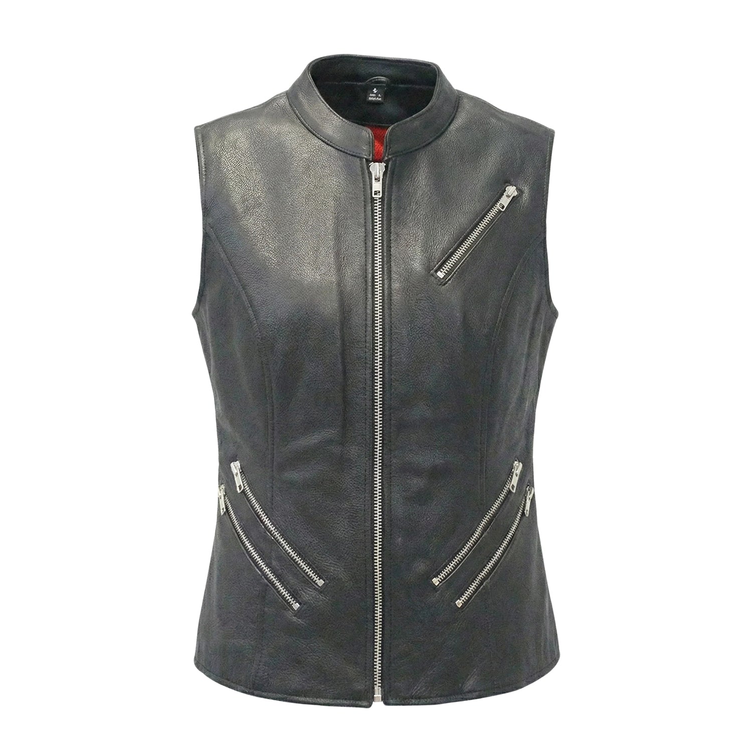 Women's Biker Biker Club Black Leather Vest