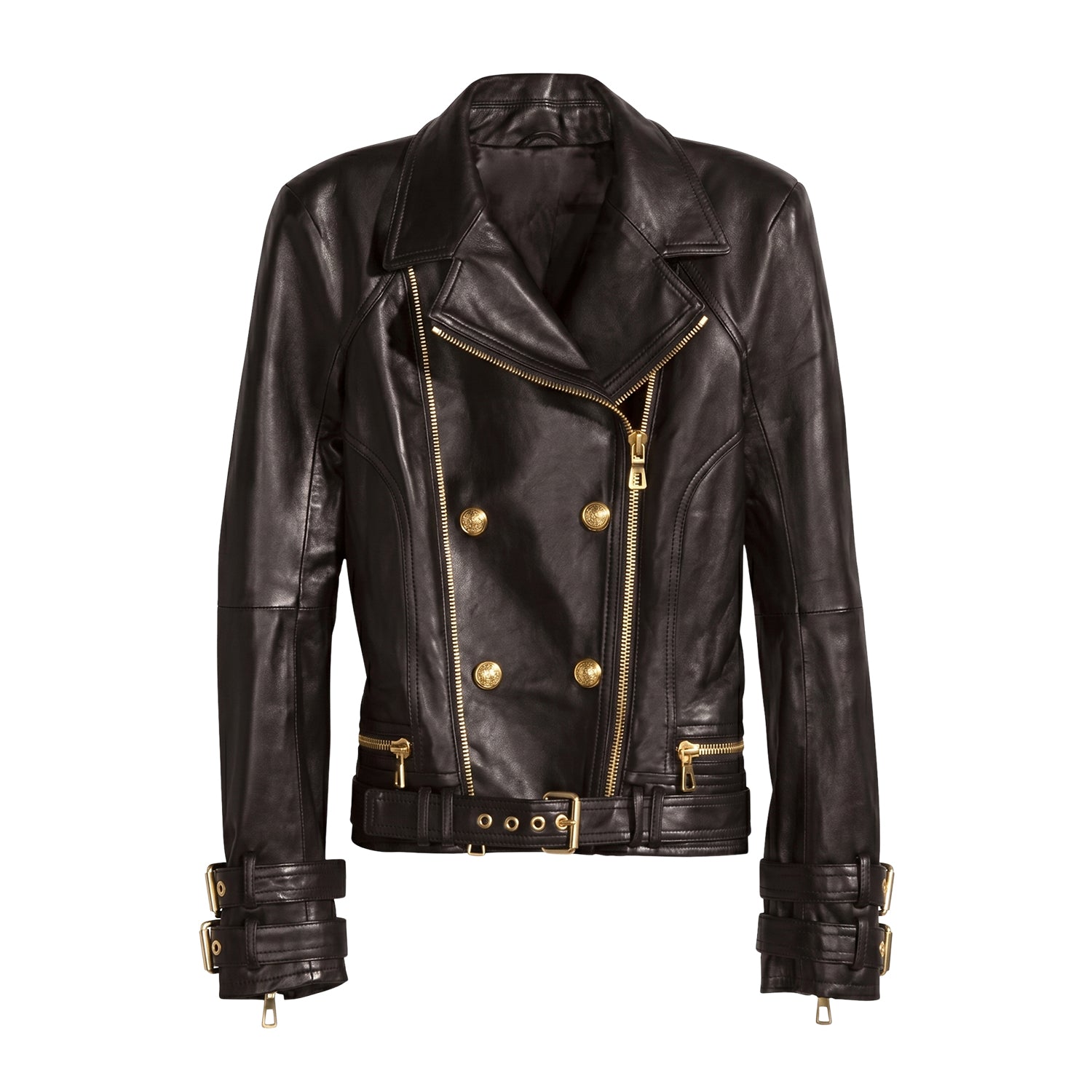 Women's Biker Slim Fit Black Leather Jacket